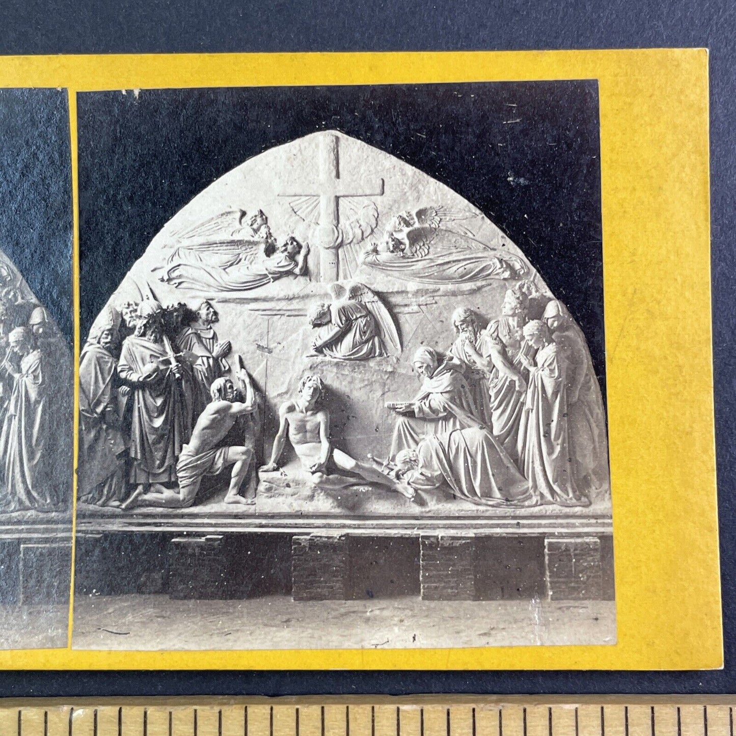 Exaltation of the Cross by Giovanni Dupre Stereoview Firenze Antique c1871 X4216