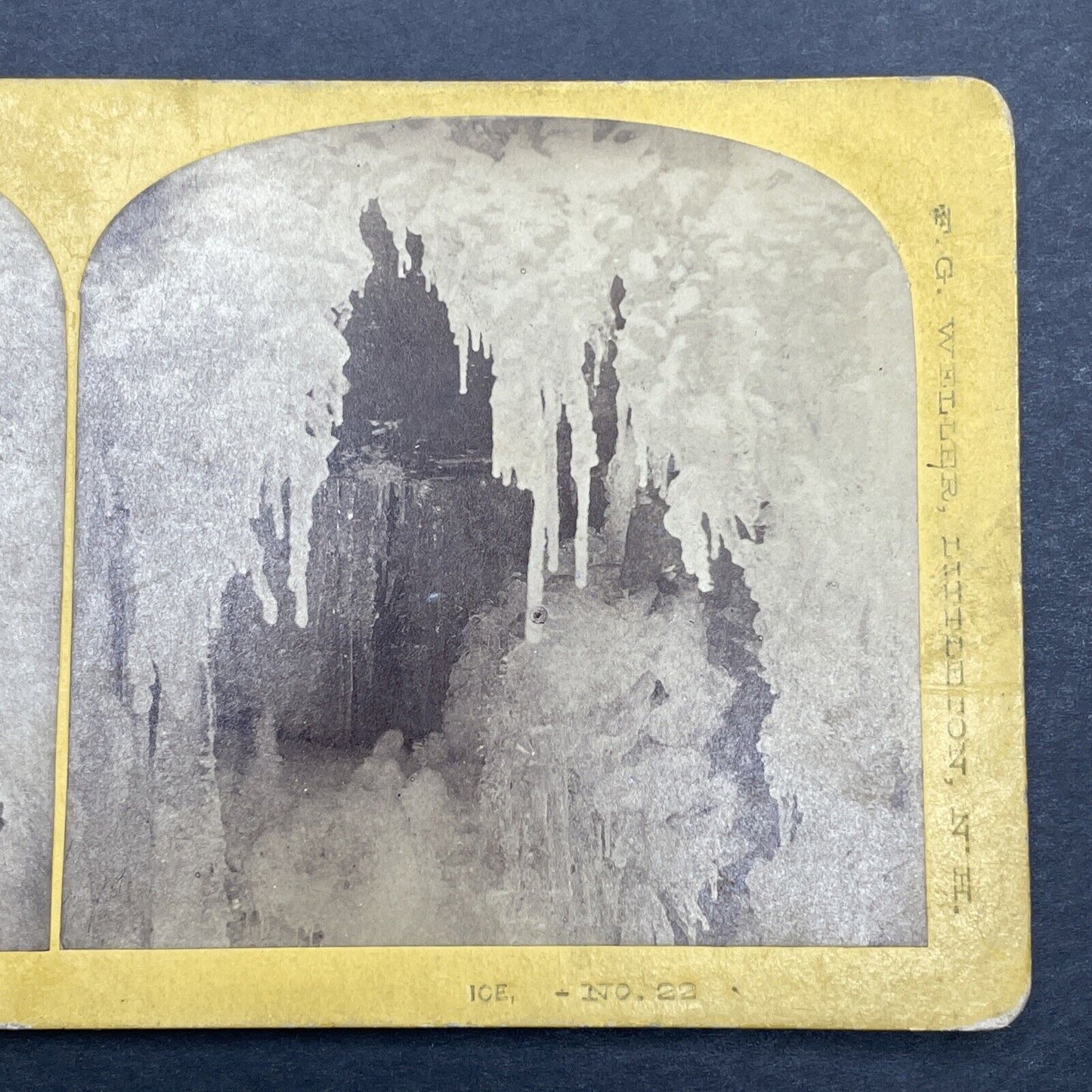 Antique 1860s Lower Ammonoosuc Falls Ice Caves Stereoview Photo Card P1149