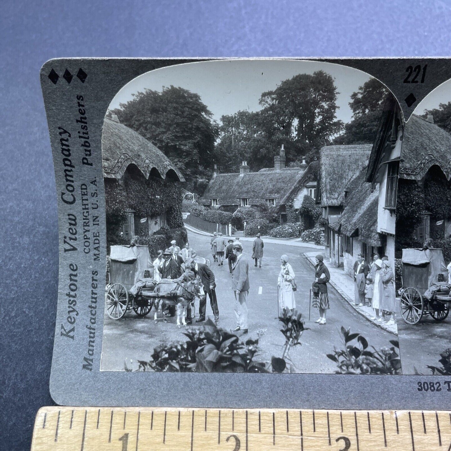 Antique 1922 Shanklin Cottages Isle Of Wight England Stereoview Photo Card V2952