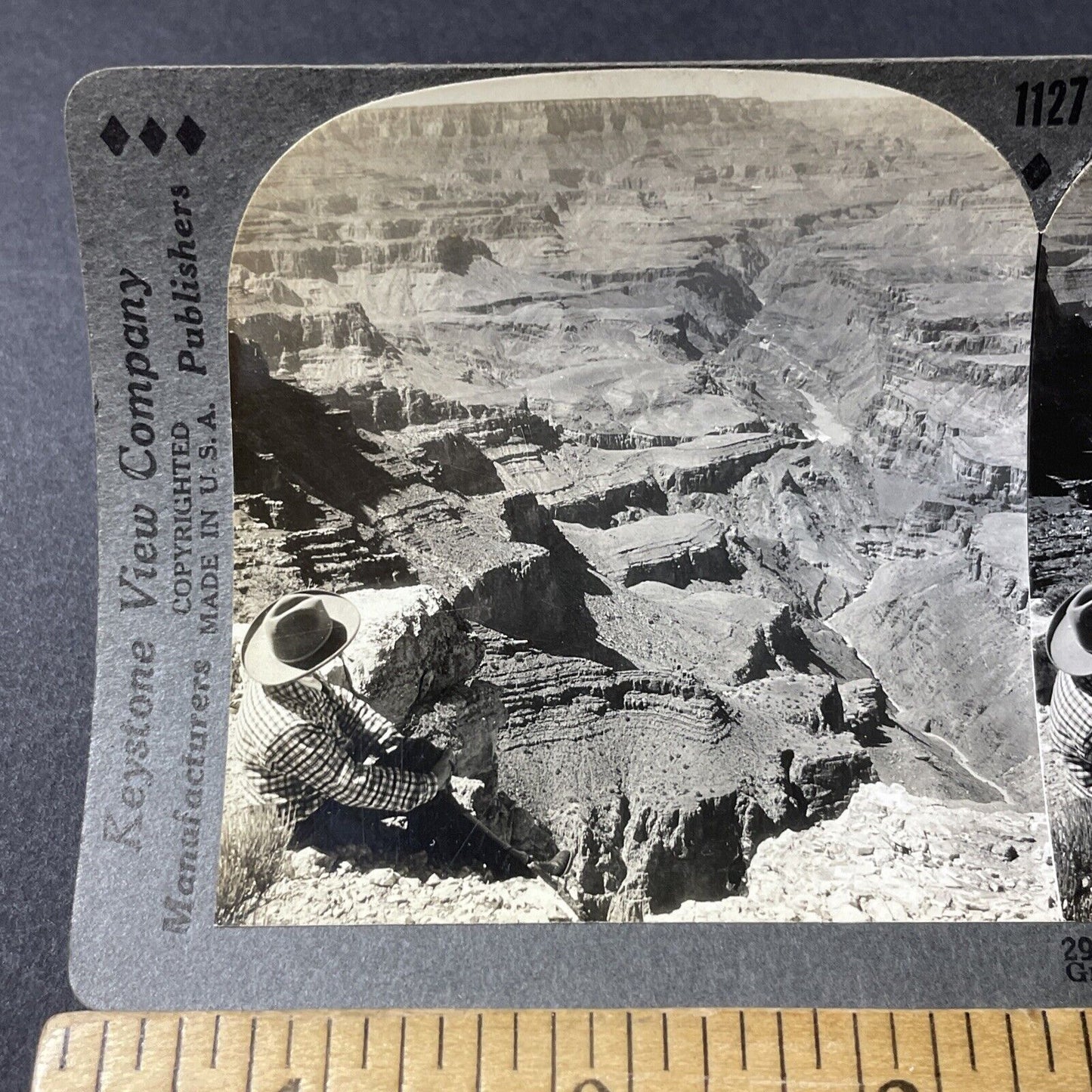 Antique 1920s Lipan Point Grand Canyon National Park Stereoview Photo Card V2812