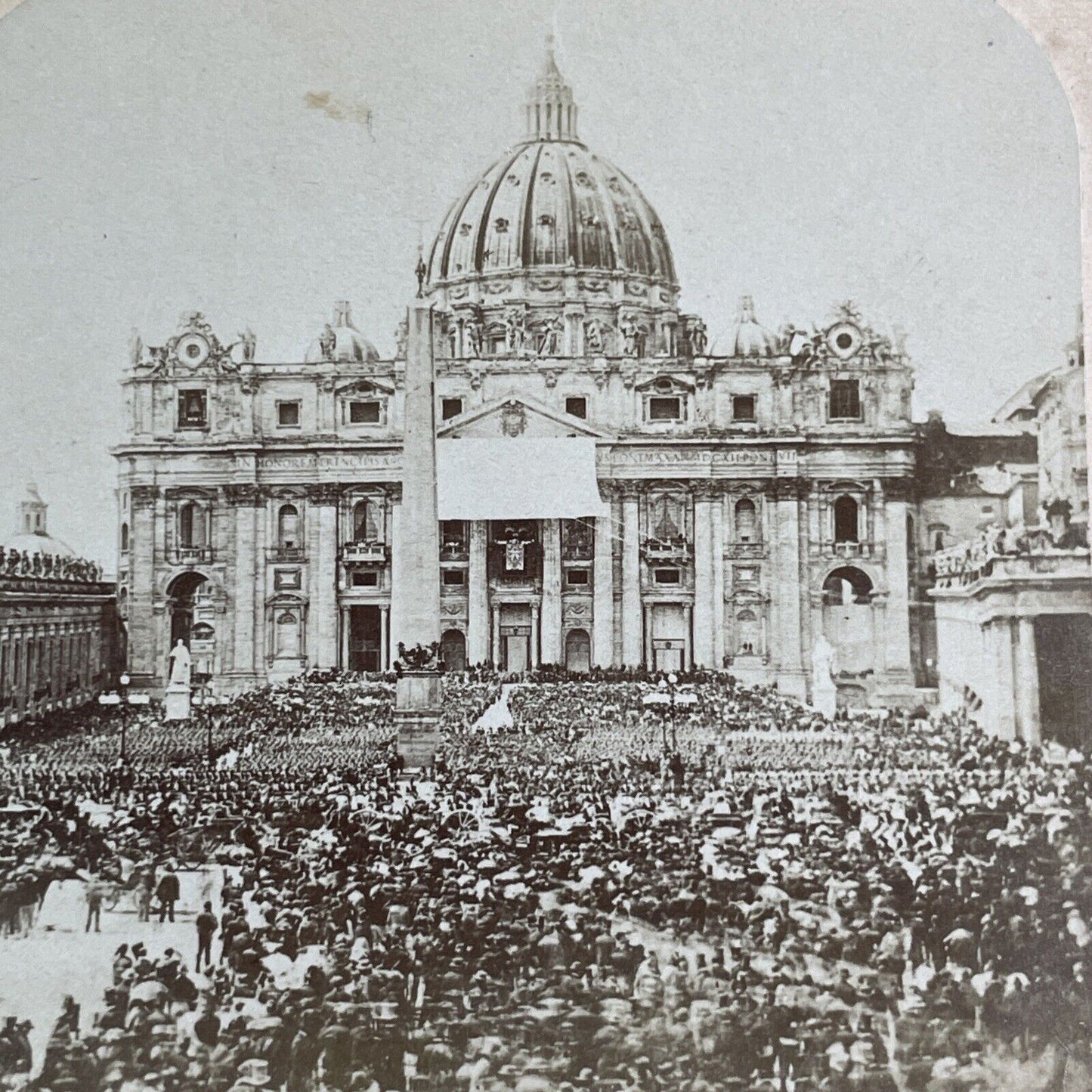 Easter Ceremony St. Peter's Basilica Stereoview Rome Italy Antique c1880 X3613