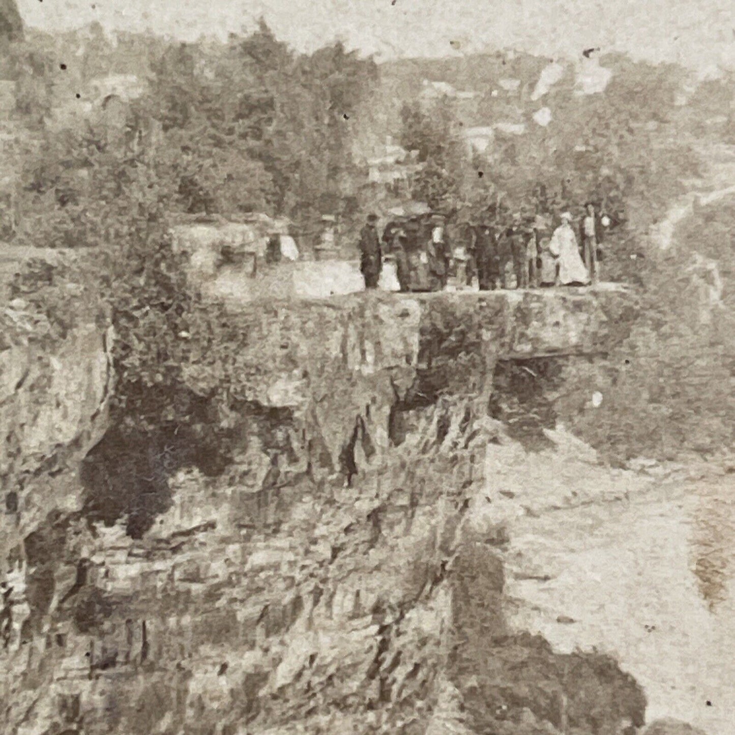 Table Rock Niagara Falls Stereoview Very Rare Photo Antique c1850 X823