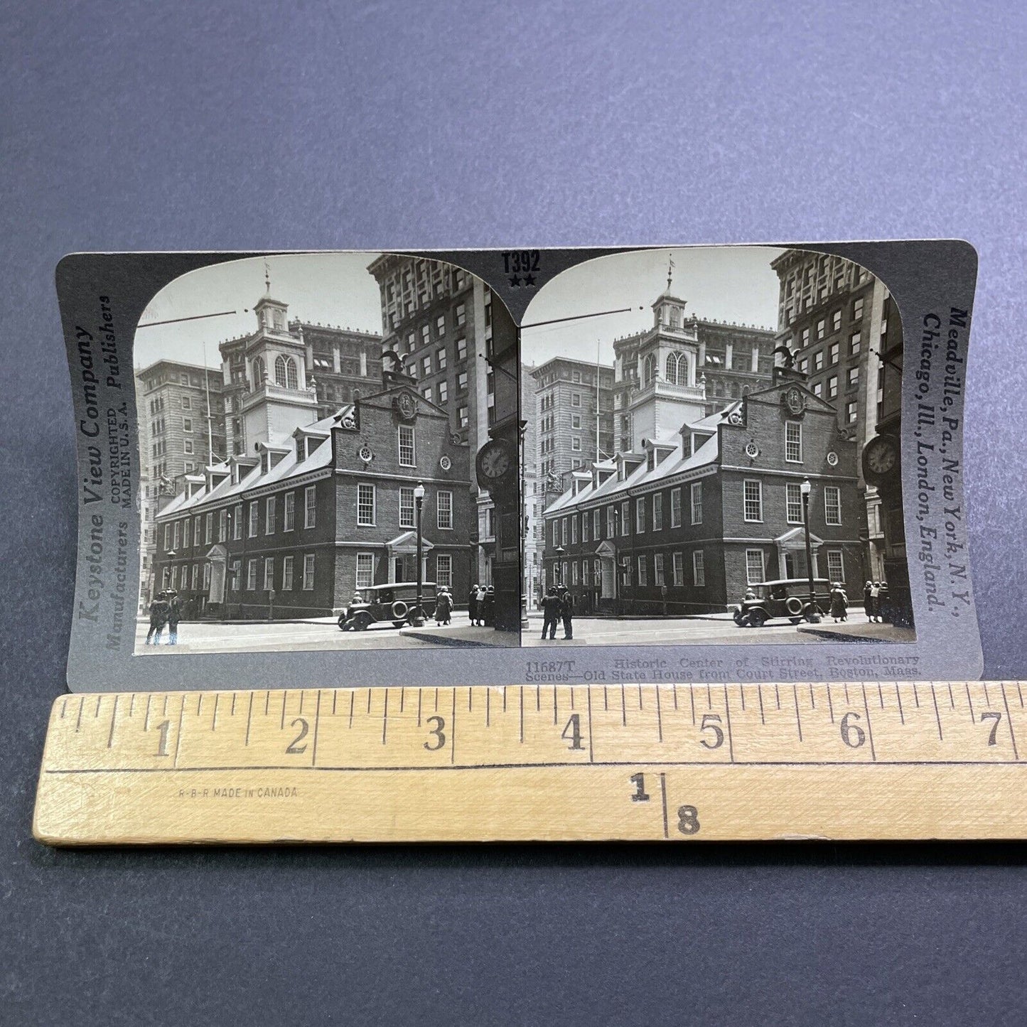 Antique 1910s Court Street Boston Massachusetts Stereoview Photo Card V2887