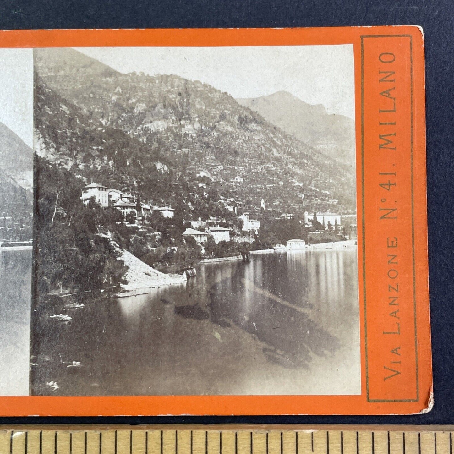 Lake Como Northern Italy Stereoview Lombardy Region Antique c1875 X3236