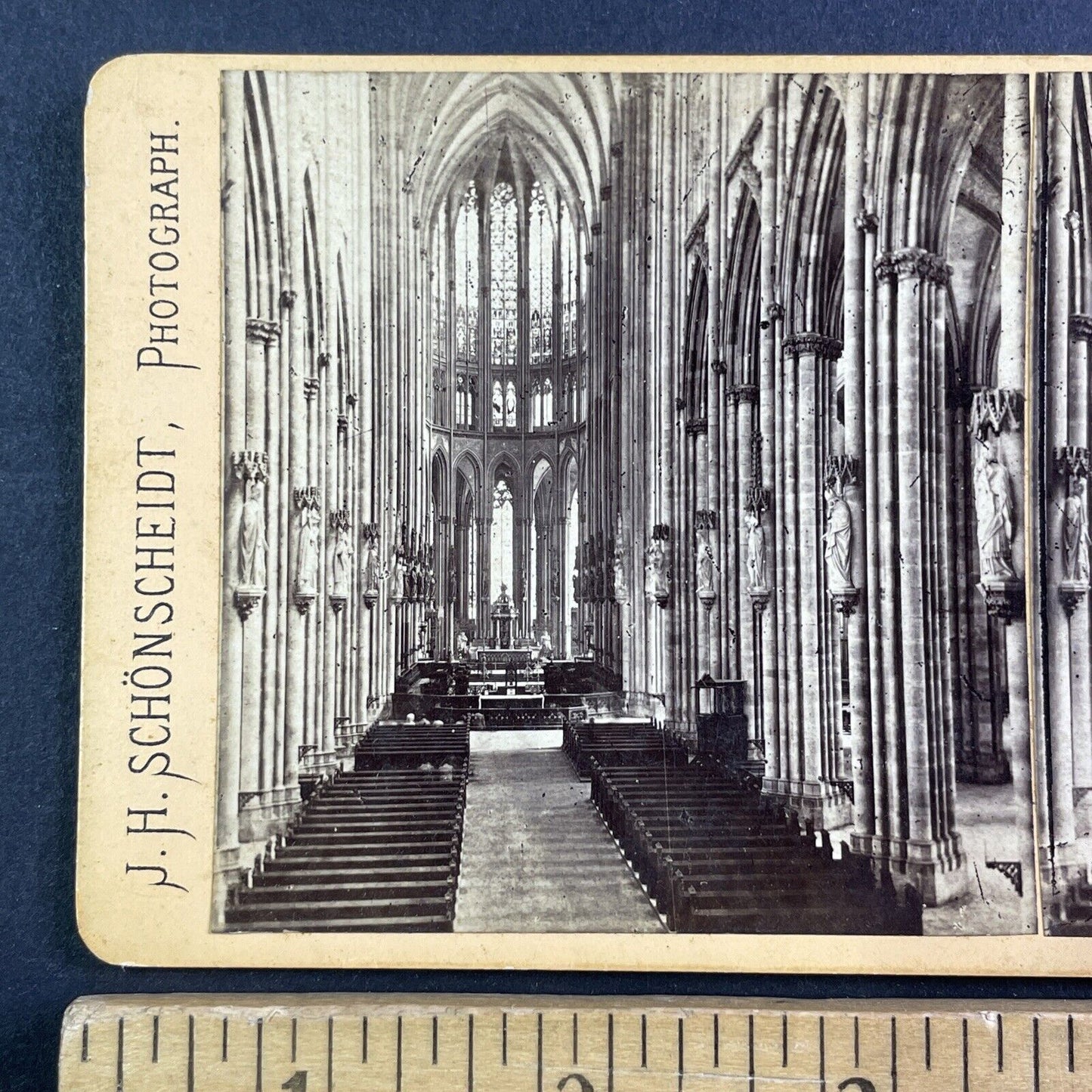 Cologne Cathedral Church Interior Germany Stereoview J.H Schonscheidt c1880 Y152