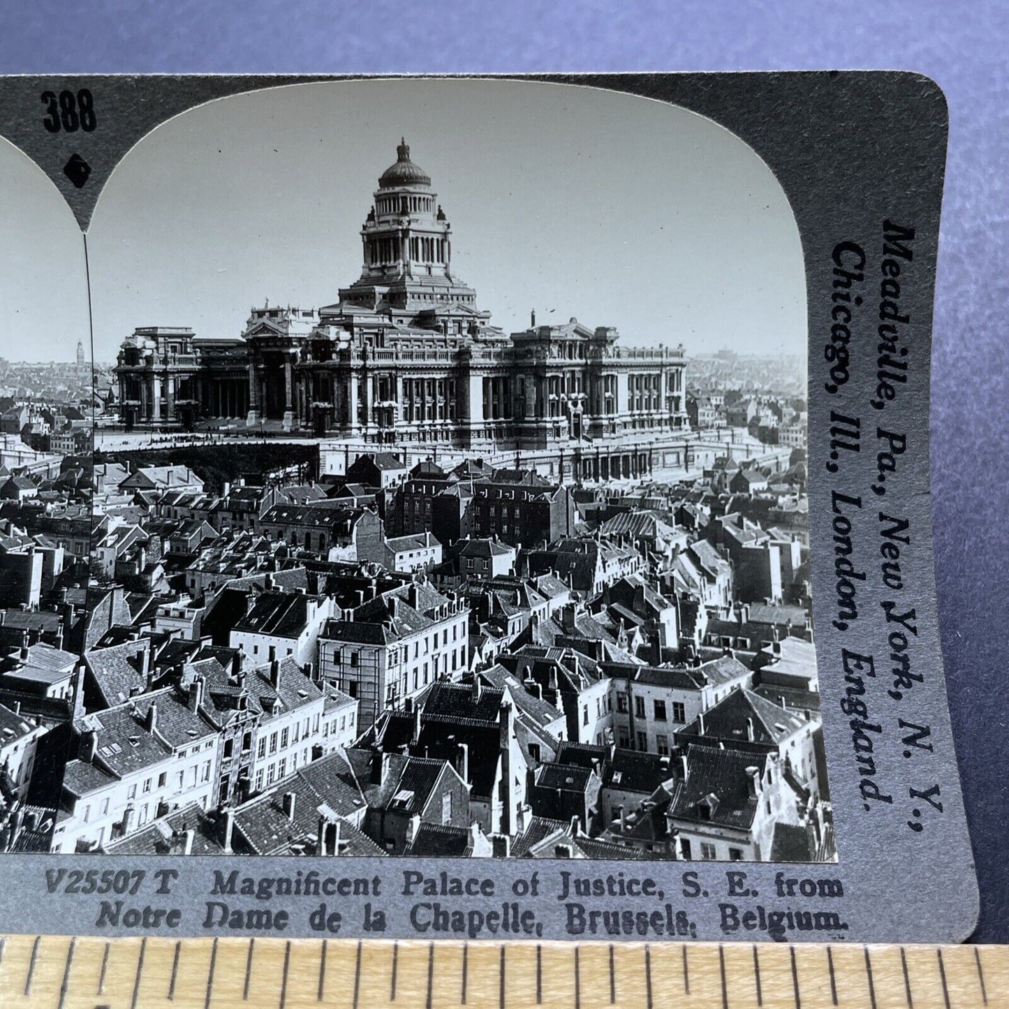 Antique 1920s Palace Of Justice Brussels Belgium Stereoview Photo Card V2934