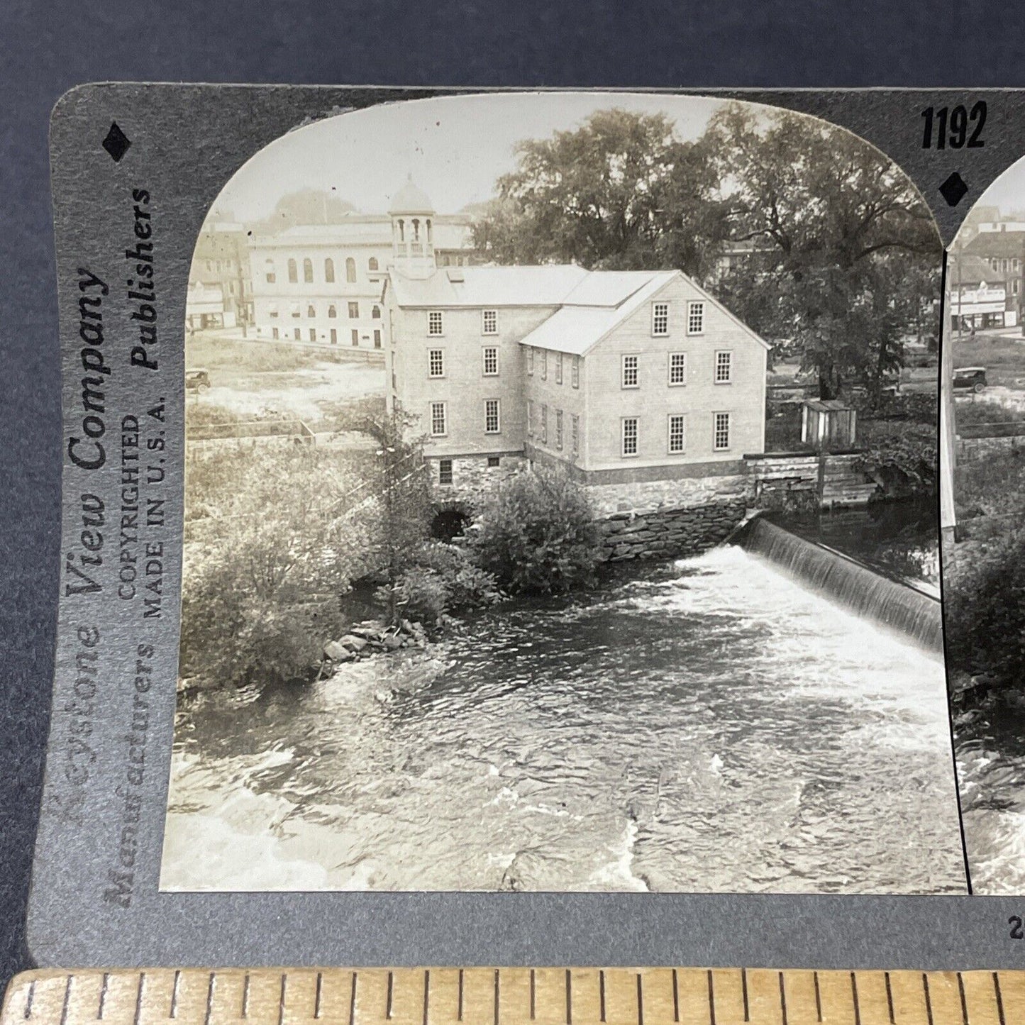 Antique 1910s Cotton Mill Pawtucket Rhode Island Stereoview Photo Card V2638