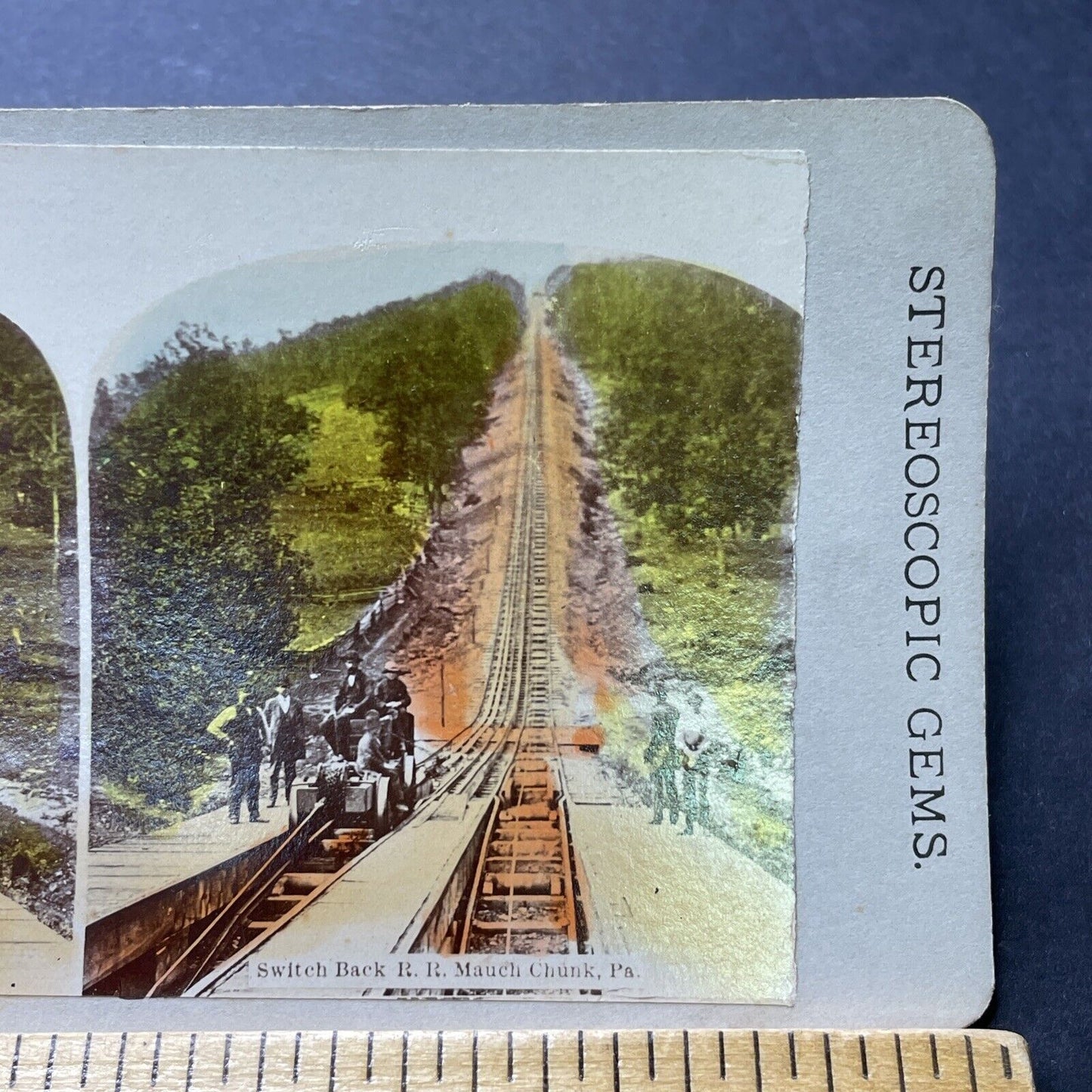 Antique 1870s Jim Thorpe Pennsylvania Railroad Hill Stereoview Photo Card P2302