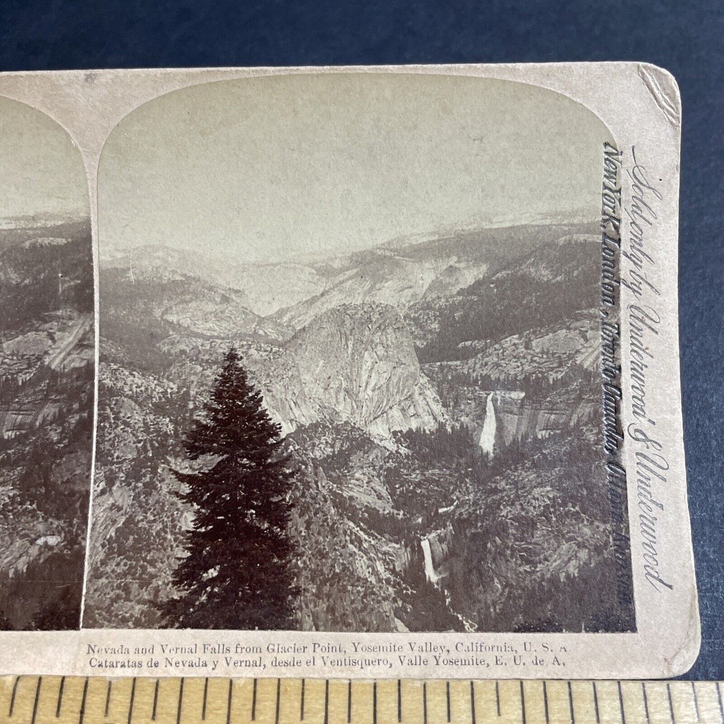 Antique 1893 Vernal Falls Yosemite Park California Stereoview Photo Card P4354