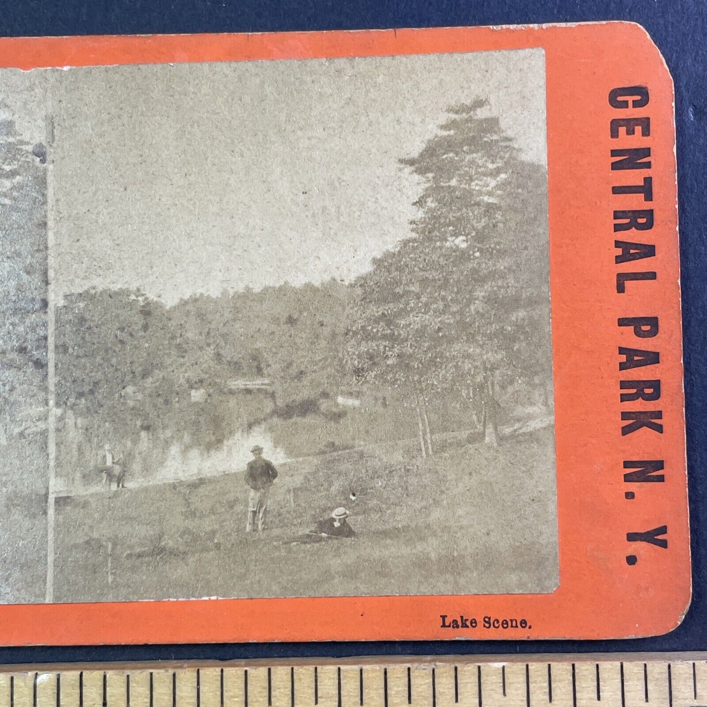 Central Park Lake Reservoir Stereoview Manhattan New York Antique c1867 X3721