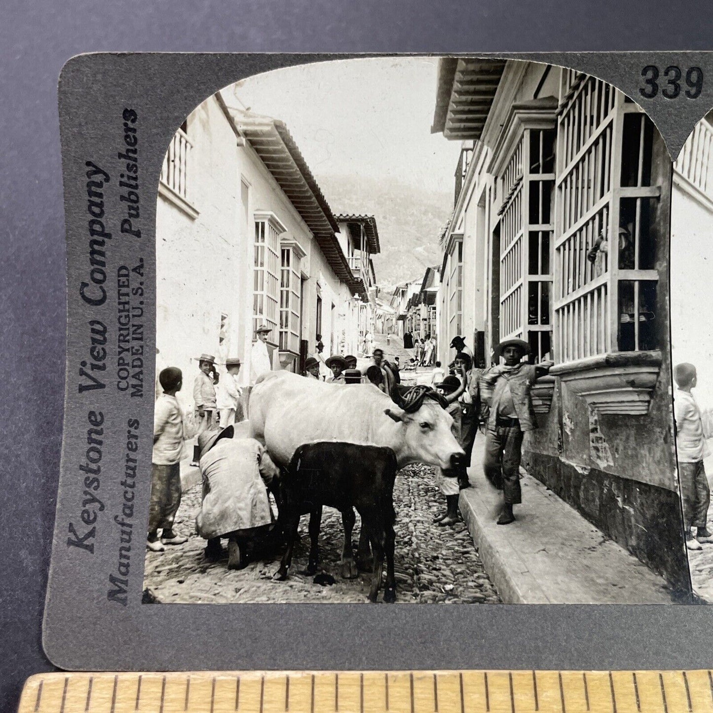 Antique 1910s The Streets Of La Guaira Venezuela Stereoview Photo Card P3763