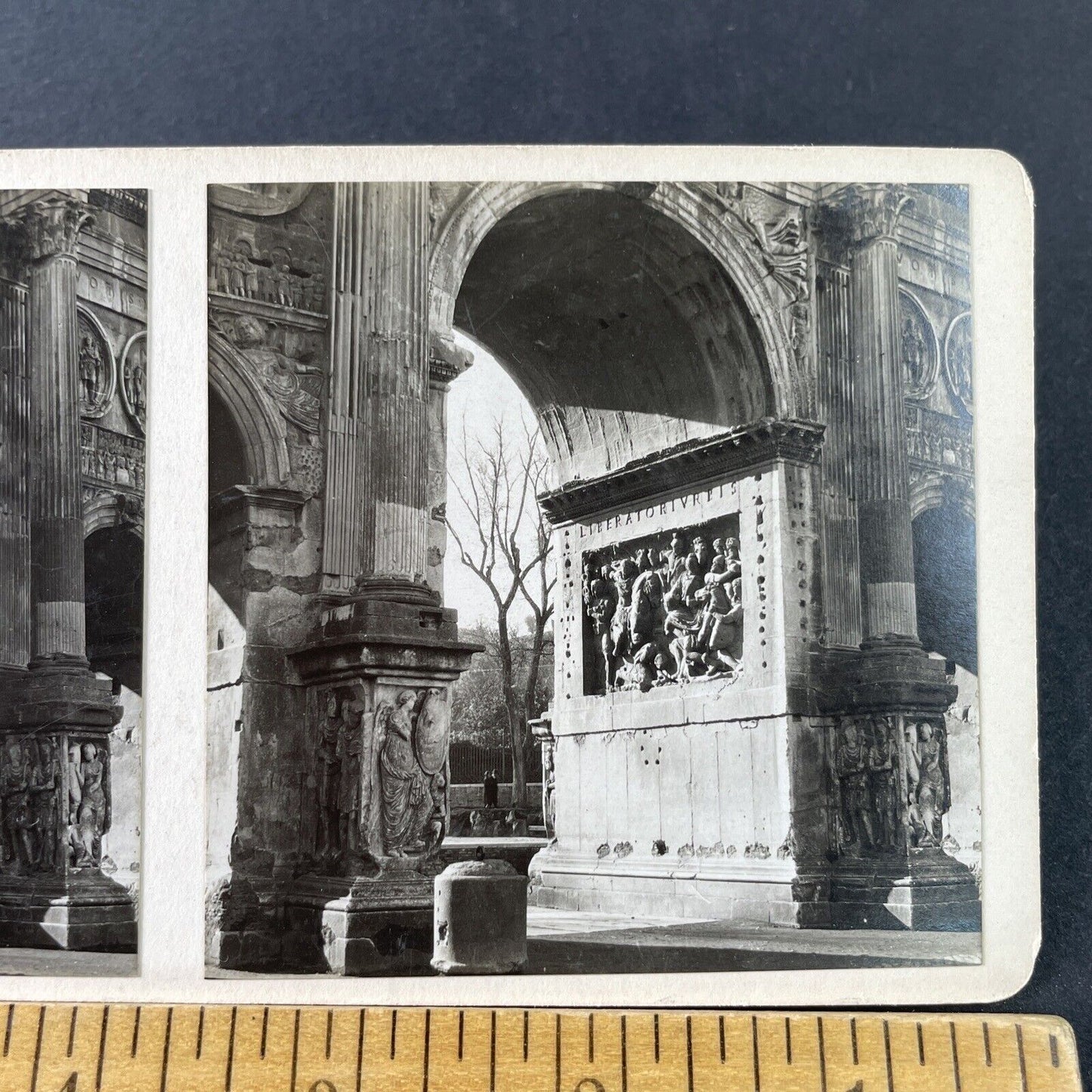 Antique 1925 Arch Of Constantine Rome Italy OOAK Stereoview Photo Card P3243