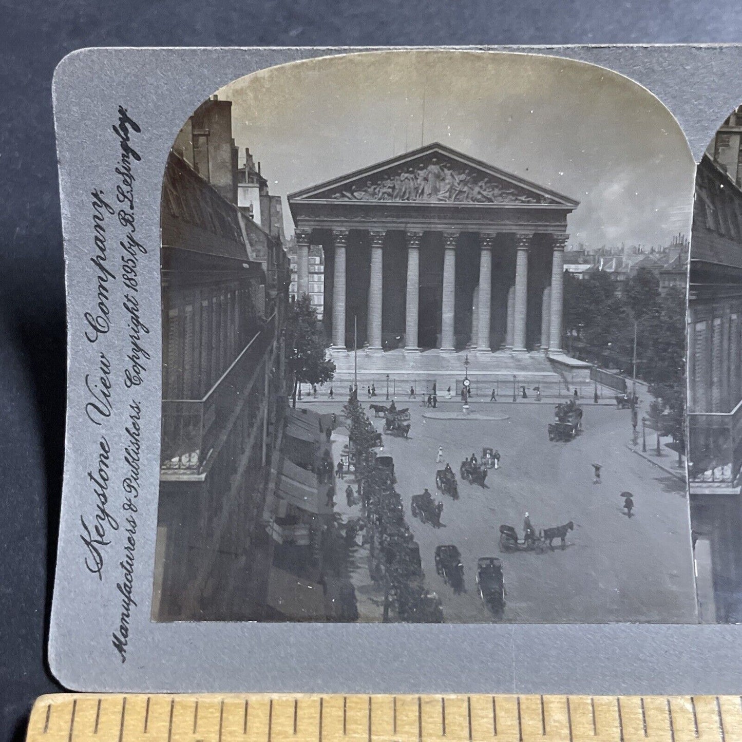 Antique 1895 The Madeleine In Paris France Stereoview Photo Card P5139