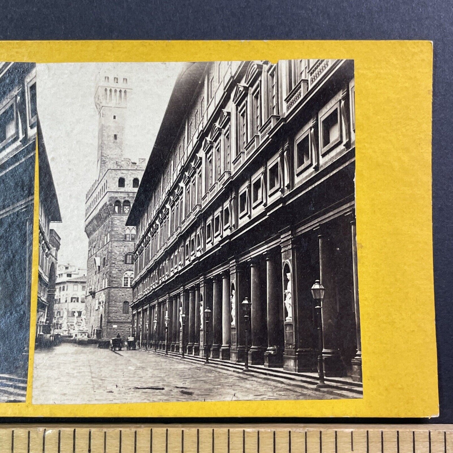 Uffizi Galleries Stereoview Florence Italy Antique c1870 X4231