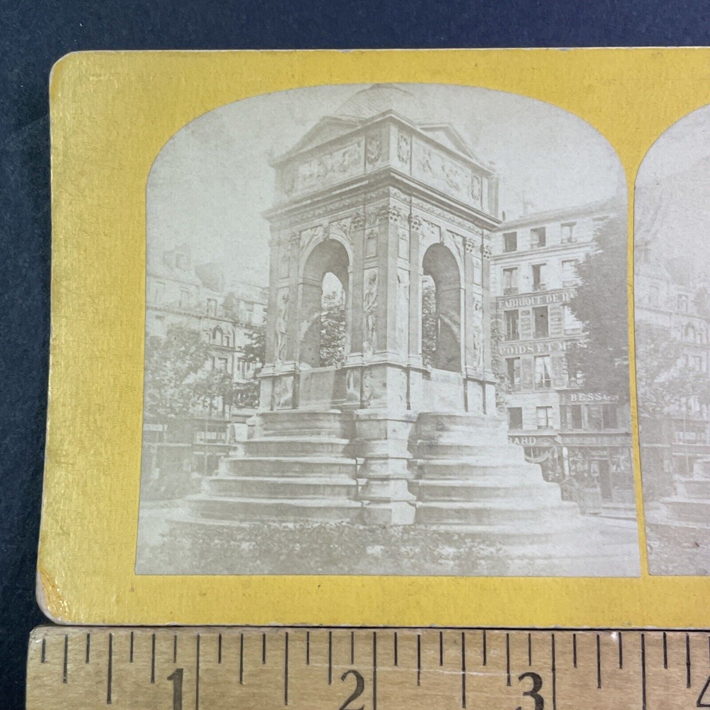 Fountain Of Innocence Paris France Stereoview BW Kilburn Antique c1873 X1569