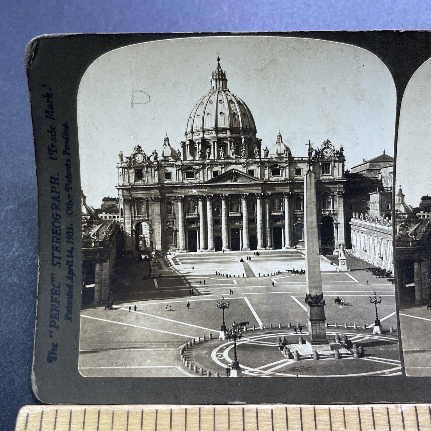 Antique 1902 St. Peters Basilica Church Rome Italy Stereoview Photo Card V3589