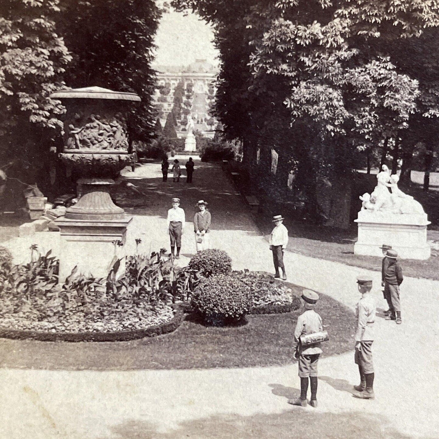 Antique 1903 Sanssouci Palace Potsdam Germany Stereoview Photo Card P5124