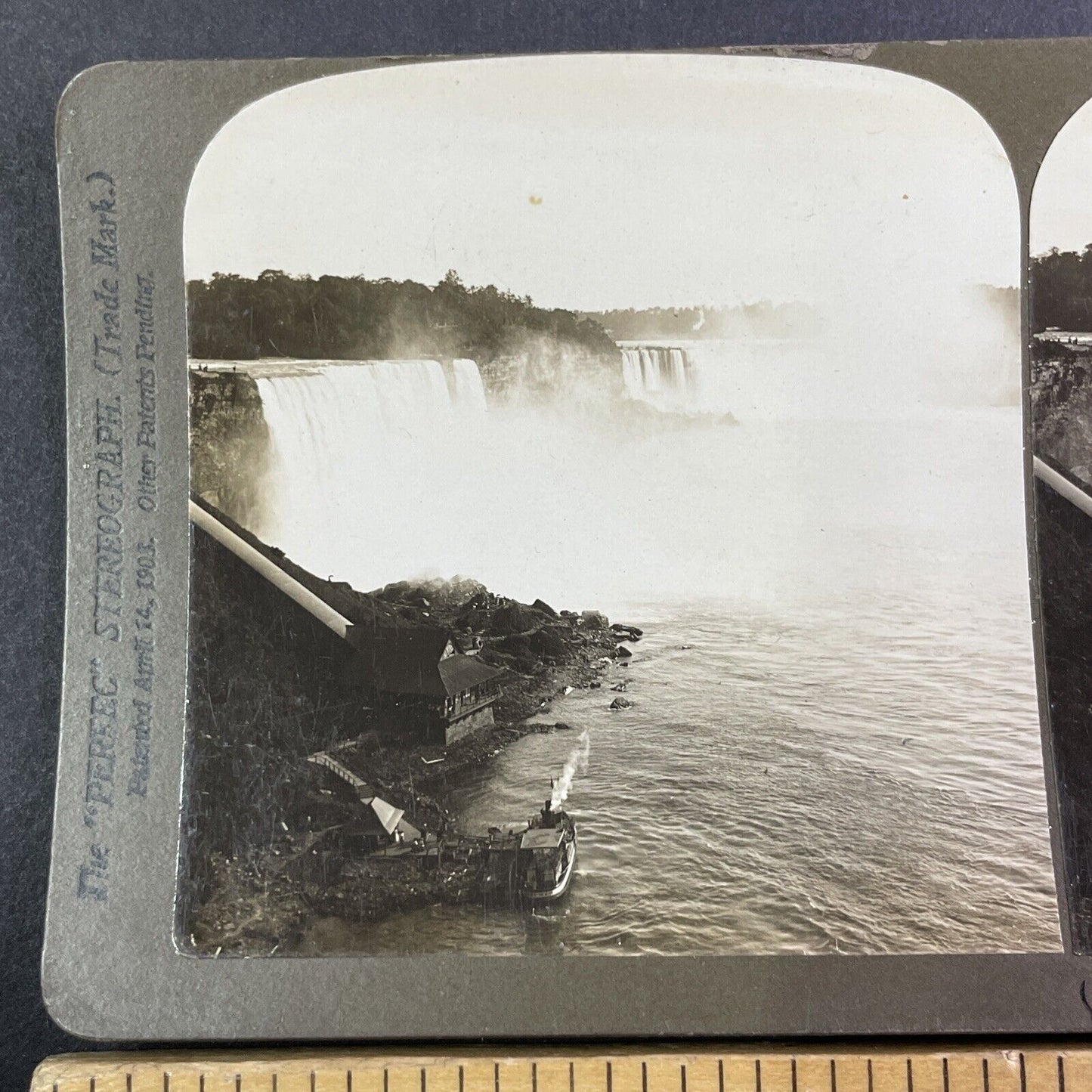 Maid of the Mist Loading Dock Niagara Falls Stereoview Antique c1903 Y1450