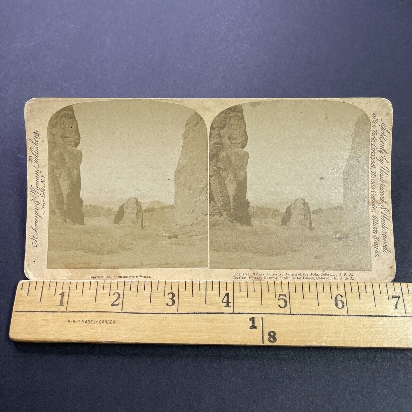 Antique 1894 Gateway Rock Garden Of The Gods CO Stereoview Photo Card P3502