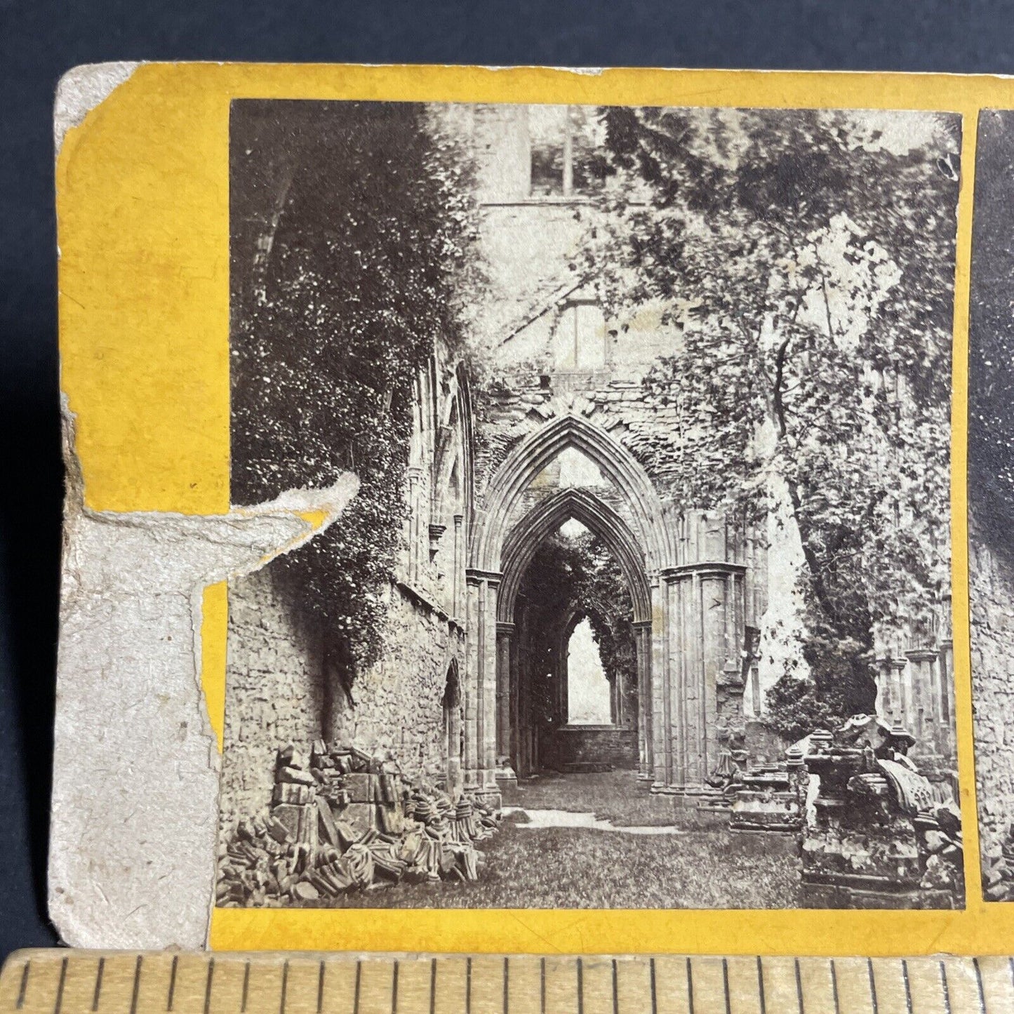 Antique 1860s Ruins Of Tintern Abbey England Stereoview Photo Card P4548