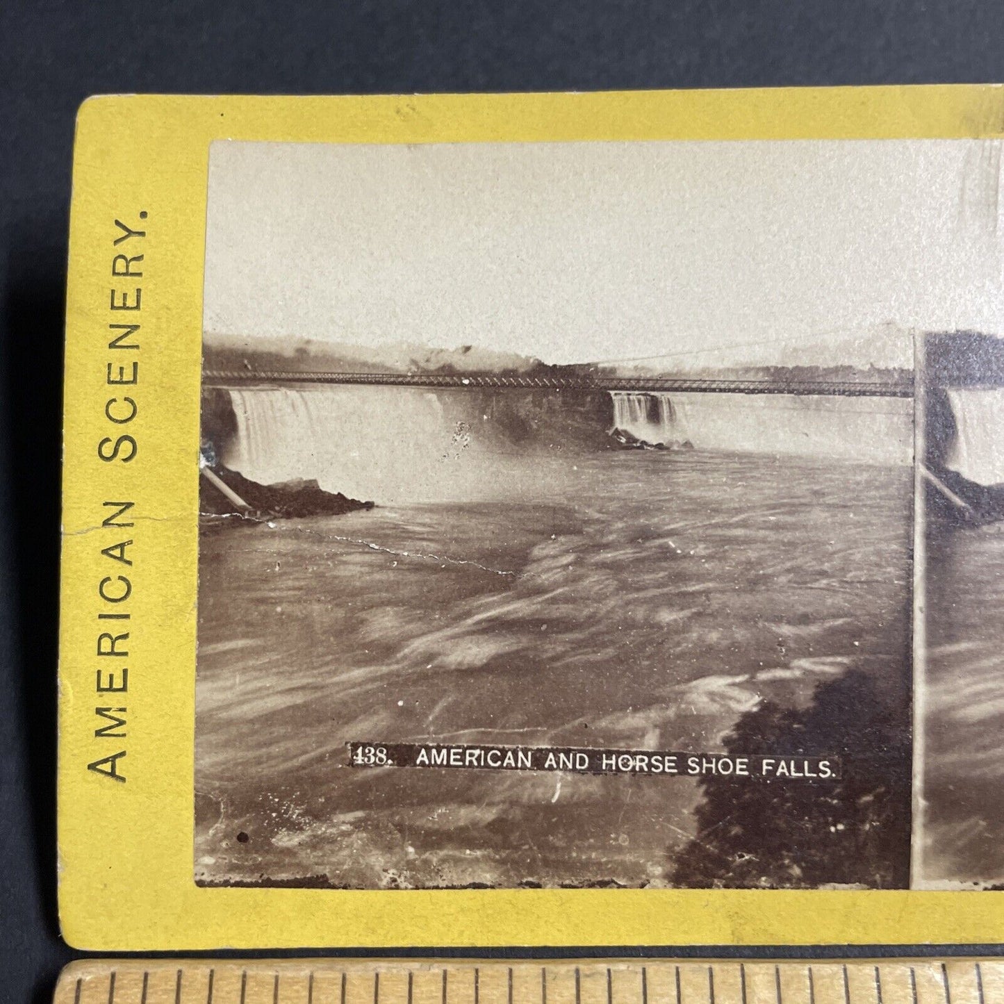 Antique 1870s Niagara River & Niagara Falls Stereoview Photo Card P4780