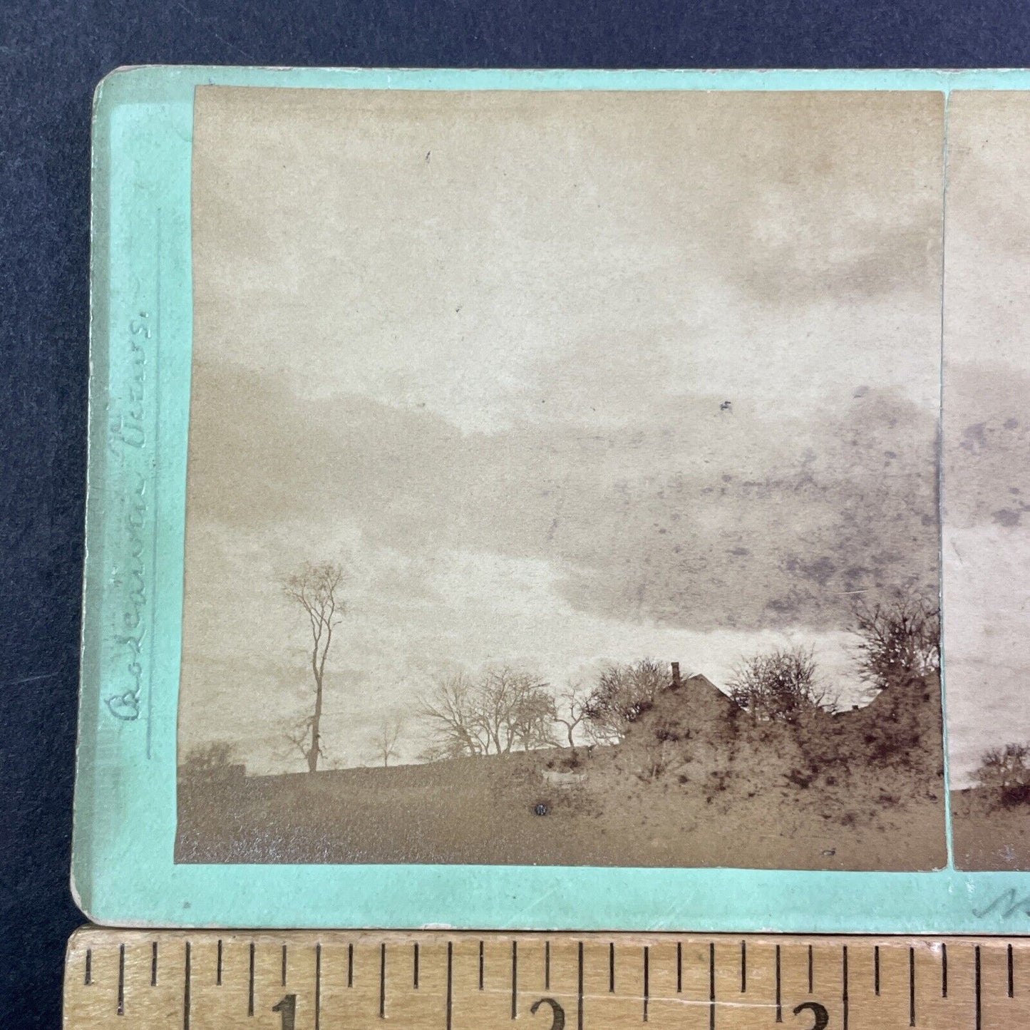 Boscawen New Hampshire Sunset Stereoview MC Harriman Antique c1875 X1220