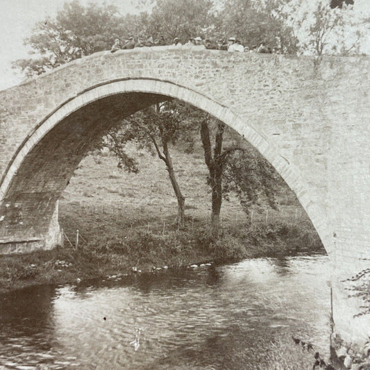 Antique 1890s Brig O'Doon Ayrshire Scotland Bridge Stereoview Photo Card P3885