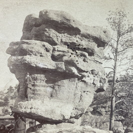 Antique 1894 Balanced Rock Garden Of The Gods CO Stereoview Photo Card P3865