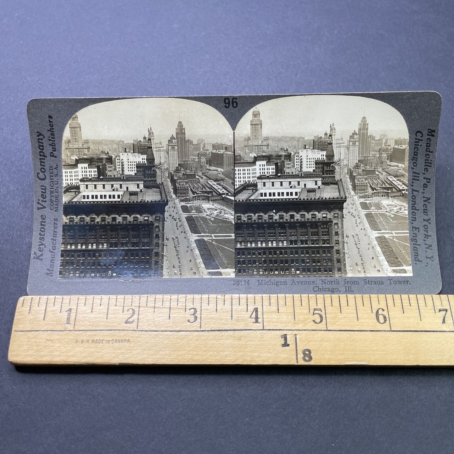 Antique 1920s Michigan Avenue Chicago Illinois Stereoview Photo Card P2767