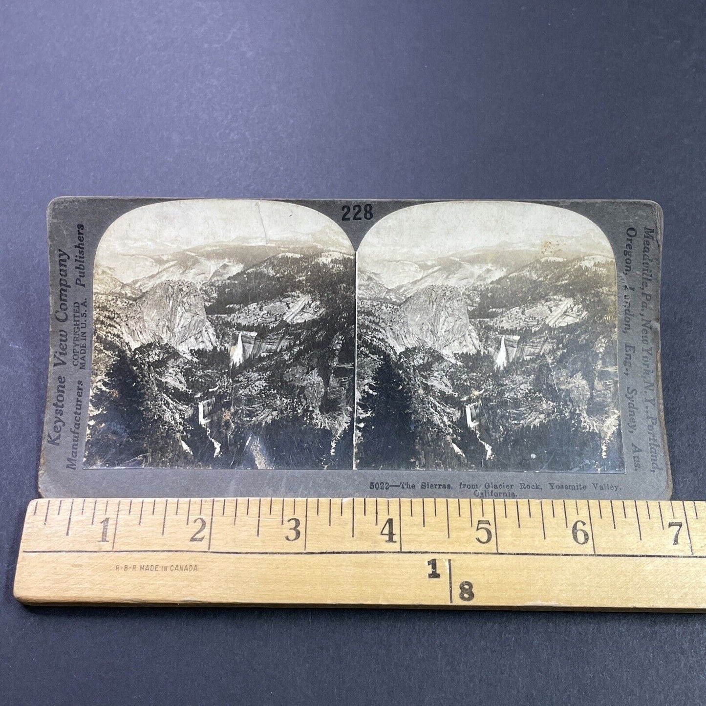 Antique 1910s Sierra Nevada Mountains Yosemite CA Stereoview Photo Card P3759