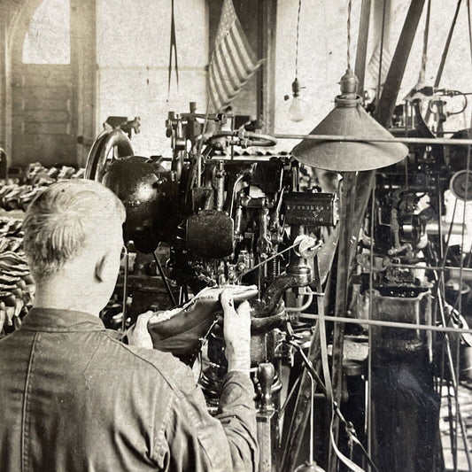Antique 1920s Handmade Shoe Factory Rochester NY Stereoview Photo Card P4270