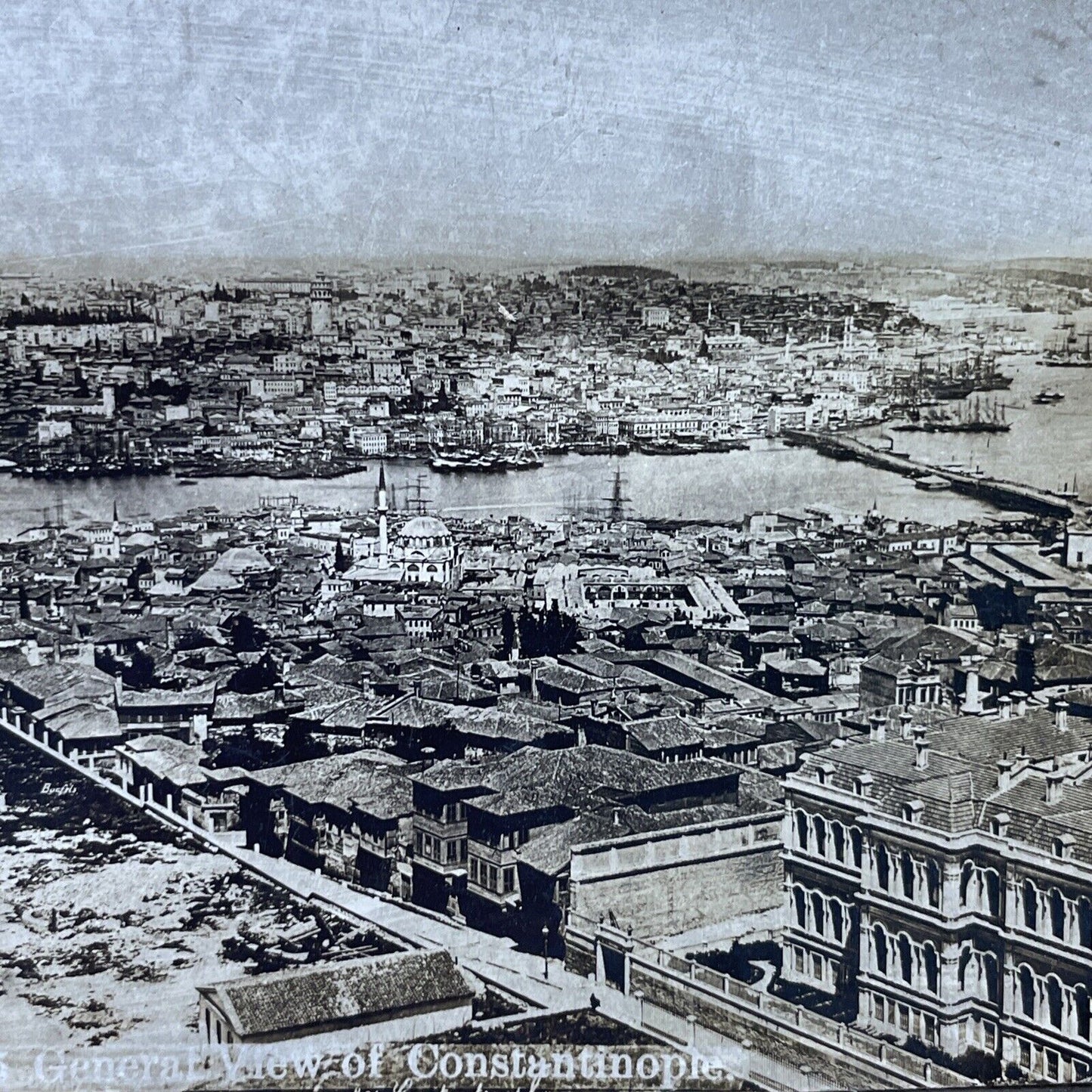 Antique 1890s City View Of Istanbul Turkey Stereoview Photo Card P2492