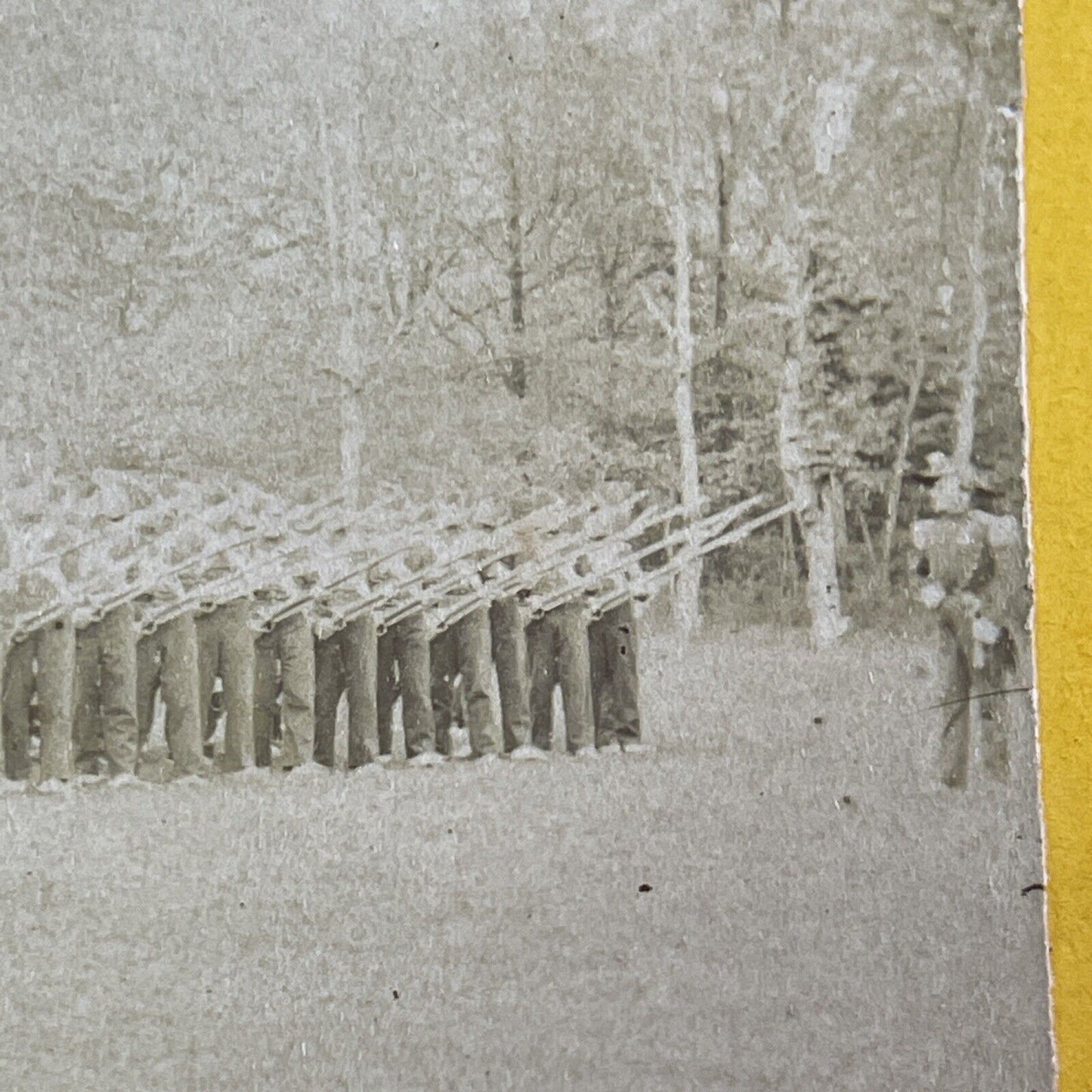 Civil War Union Army Infantry Square Formation Stereoview Antique c1865 X3564