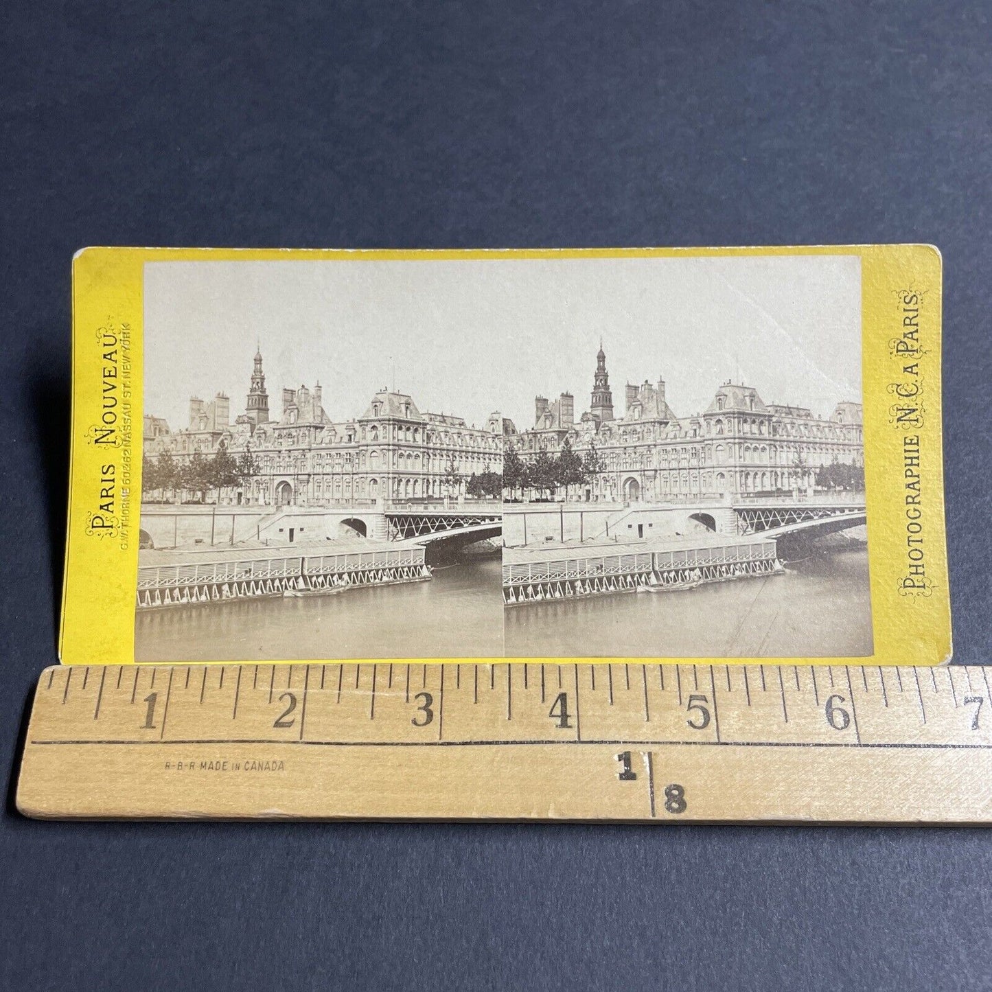 Antique 1870s Hotel De Ville Paris France Stereoview Photo Card P4162