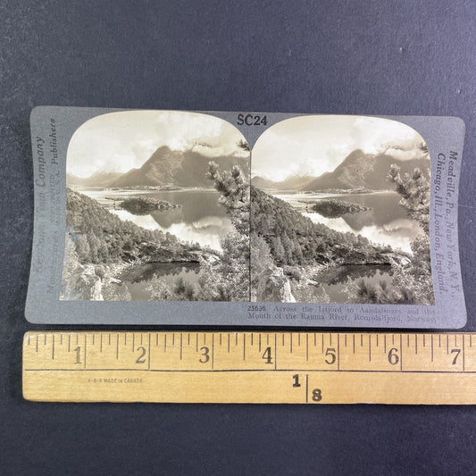 Romsdalsfjord Norway Stereoview Late Period View Antique c1933 Y1243