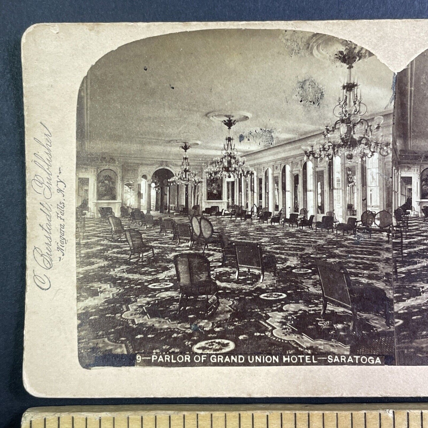 Grand Union Hotel Saratoga Springs NY Stereoview Charles Bierstadt c1880 Y1196