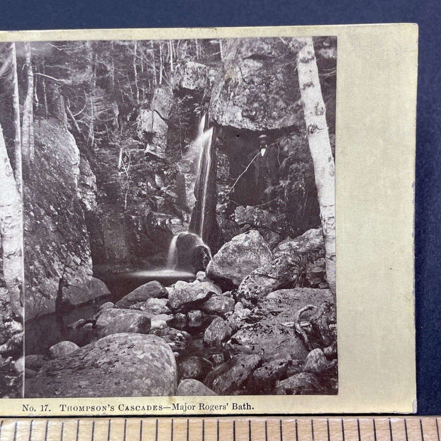 Antique 1860s Thompson Falls Jackson New Hampshire Stereoview Photo Card V2024