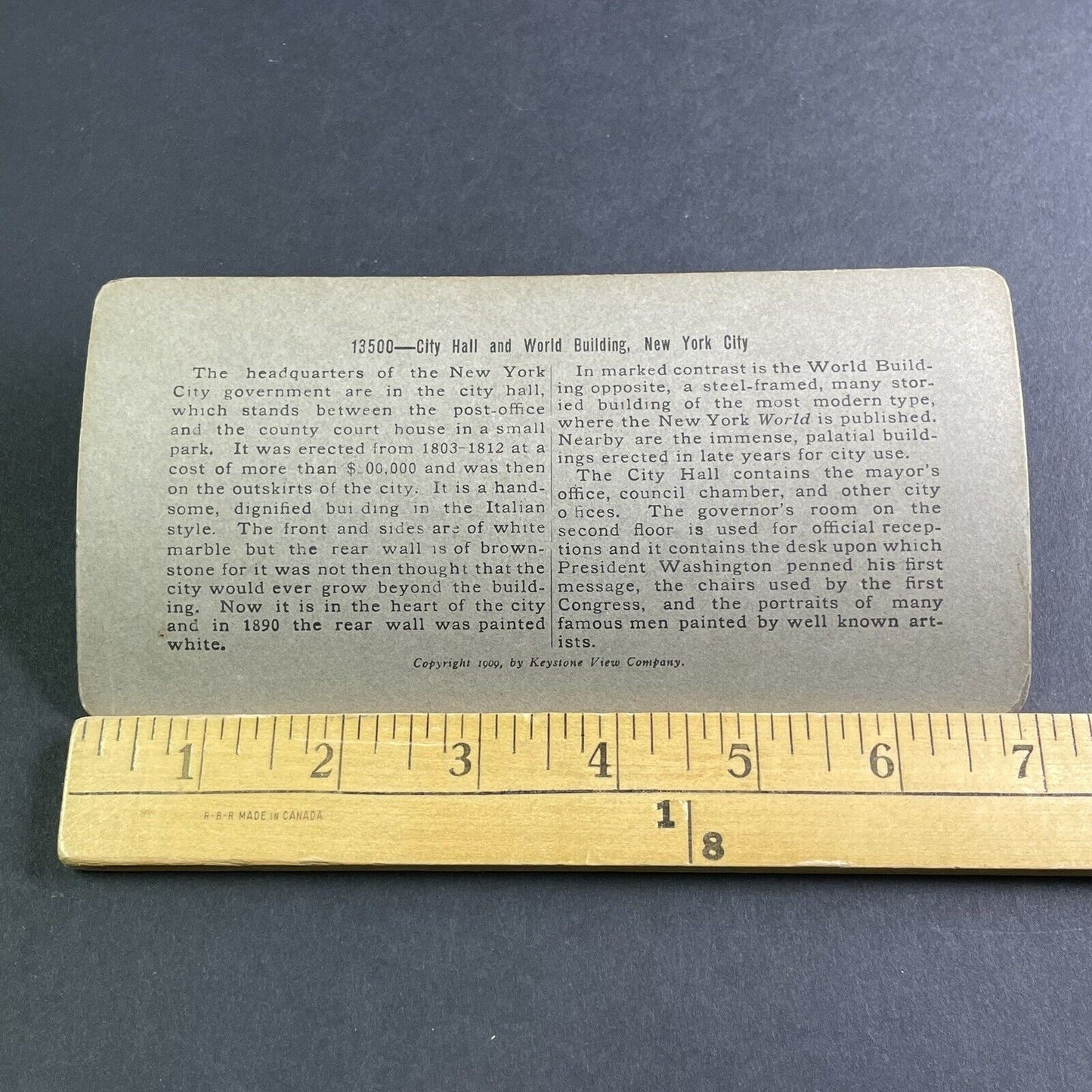 Antique 1903 Manhattan City Hall New York Stereoview Photo Card P2239