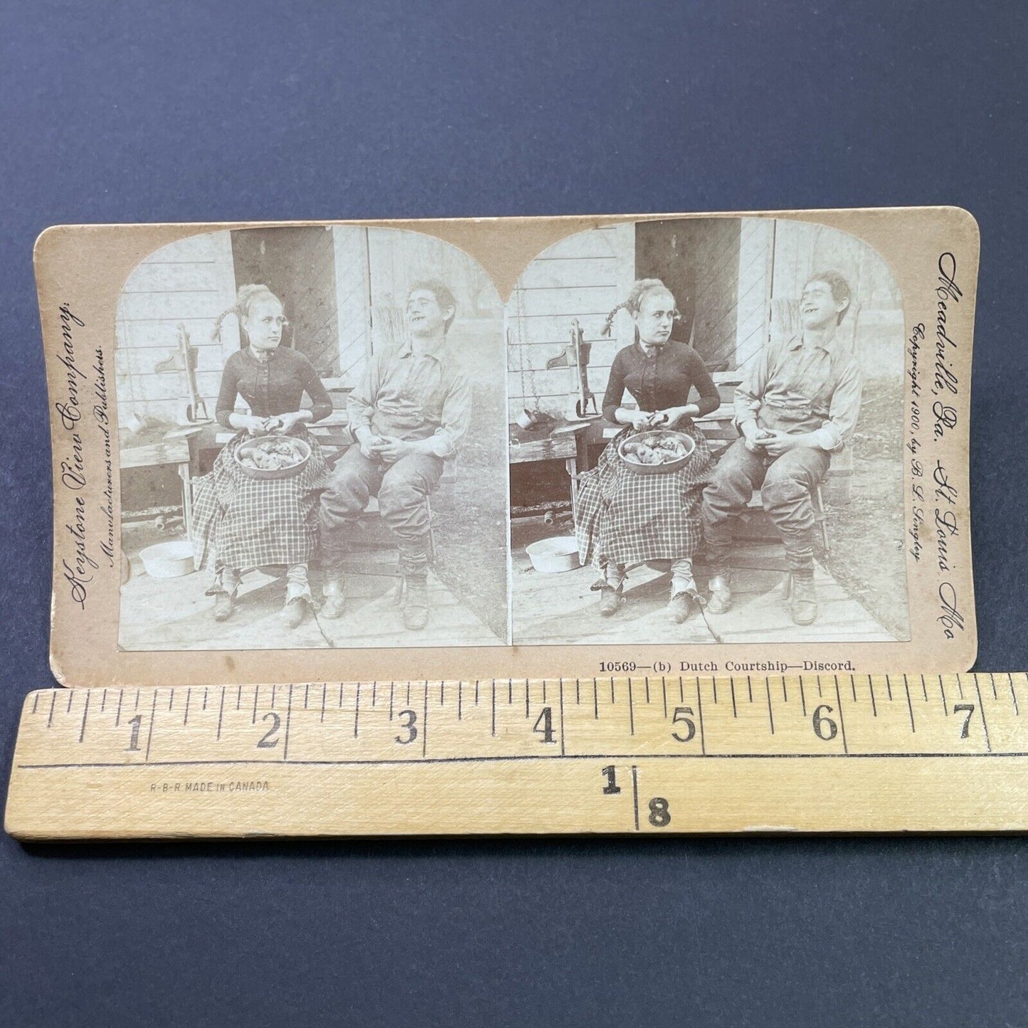 Antique 1900 A Poor Family Peeling Potatoes Stereoview Photo Card P2641