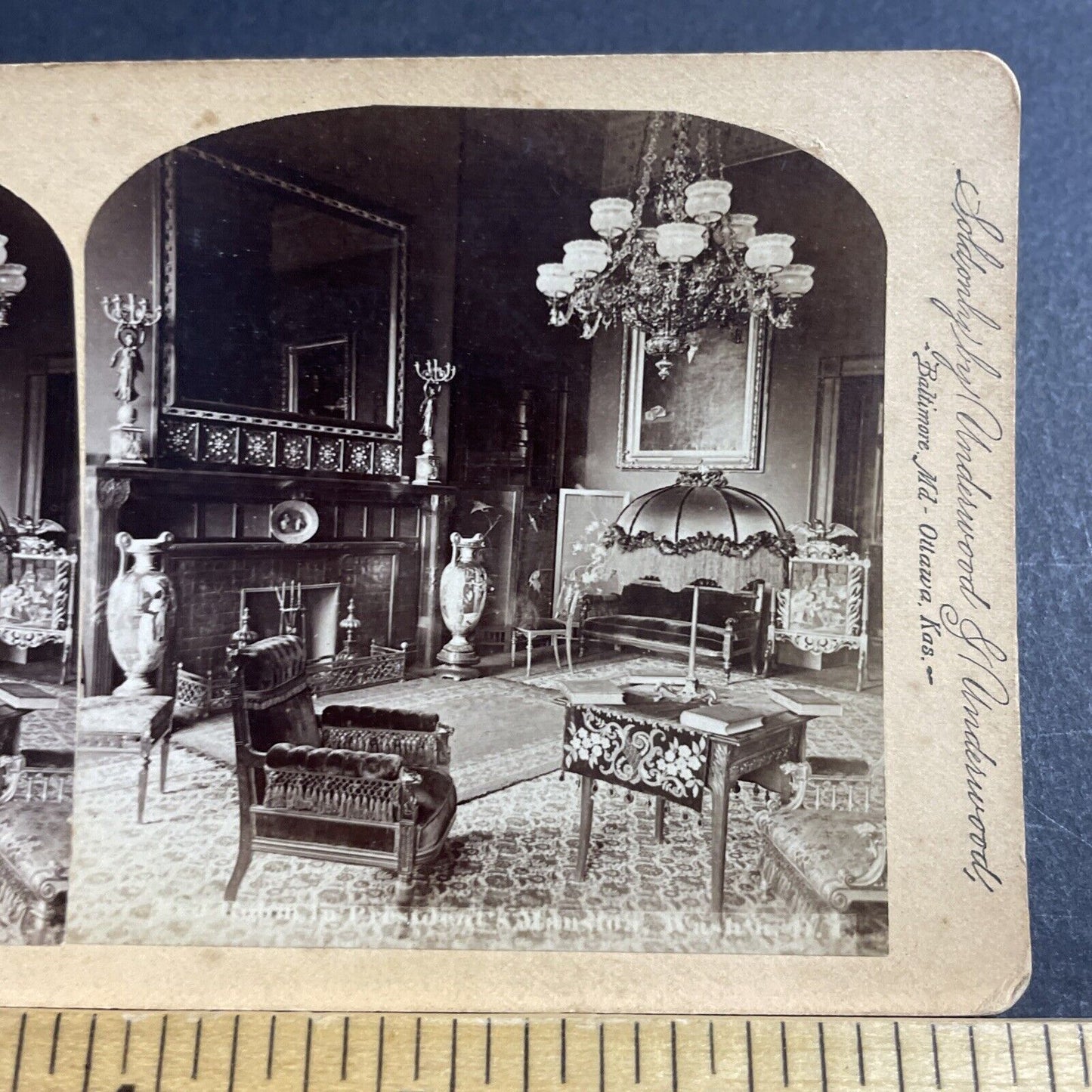 Antique 1890s The Red Room The White House DC Stereoview Photo Card P5065