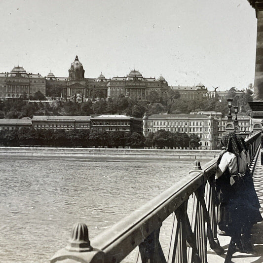 Antique 1920s Great Palace In Budapest Hungary Stereoview Photo Card P5093