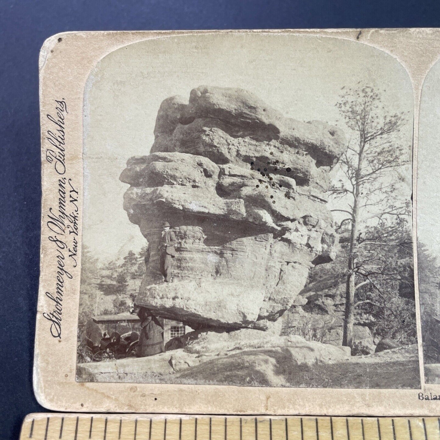 Antique 1894 Balanced Rock Garden Of The Gods CO Stereoview Photo Card P3865