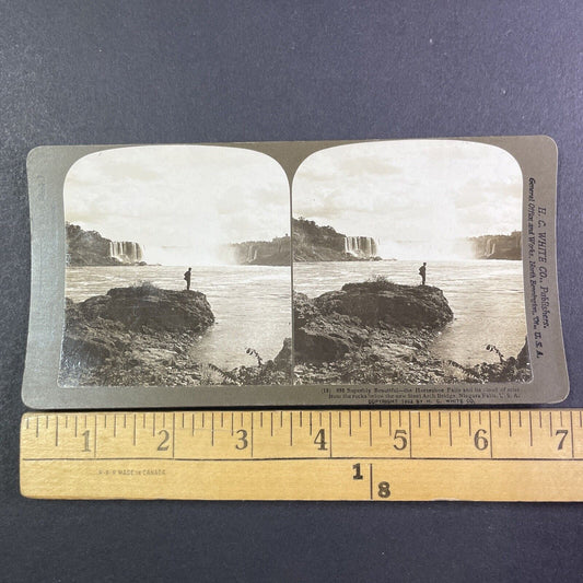 Niagara Falls from Base of the River Stereoview H.C. White Antique c1903 Y2851