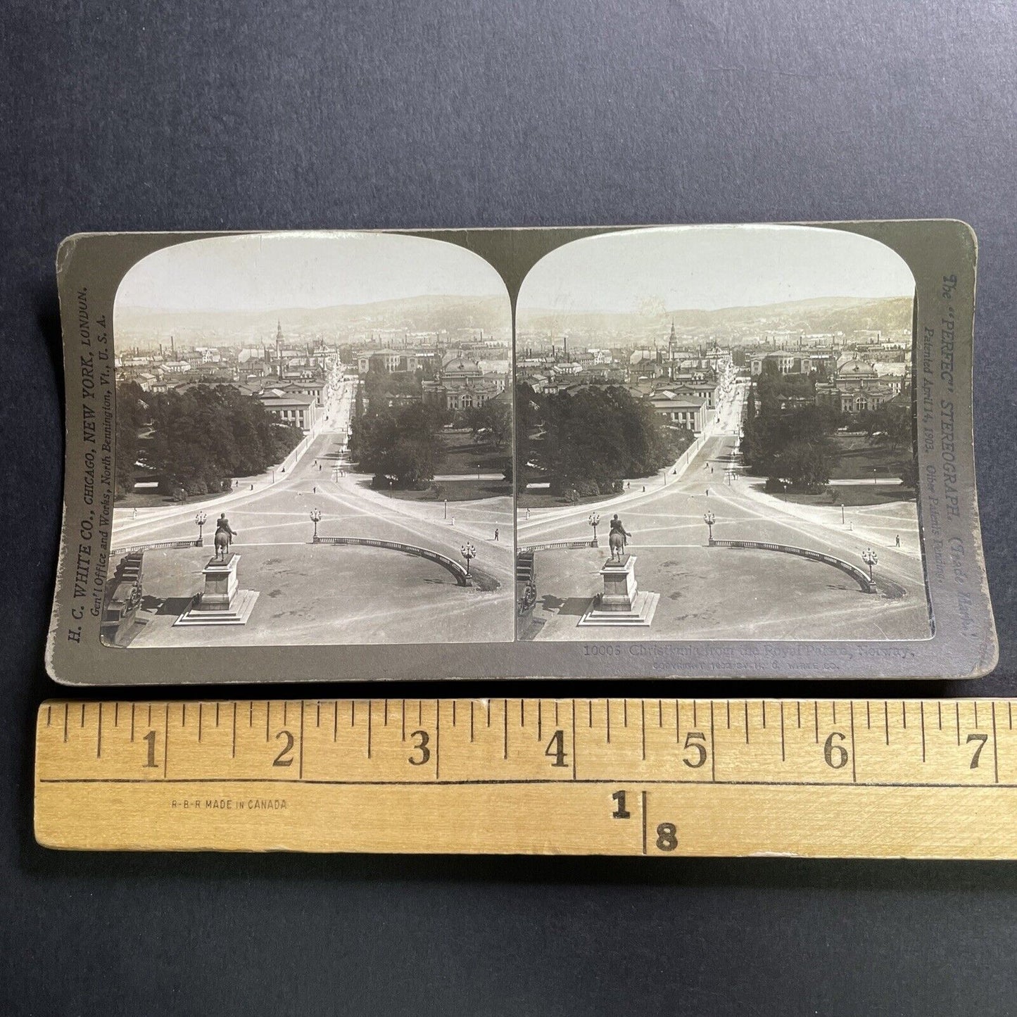 Antique 1902 Downtown Oslo Norway Near Palace Stereoview Photo Card P1709