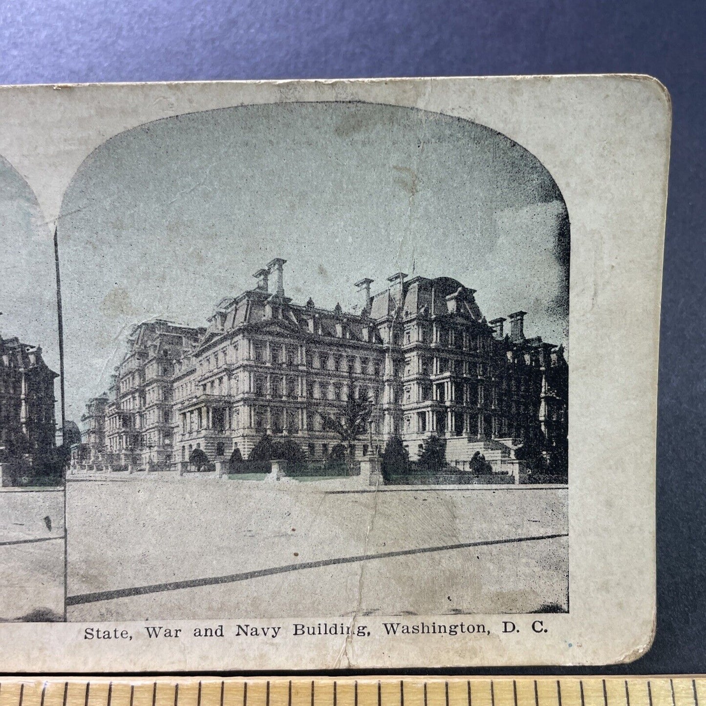 Antique 1890s War & Navy Building Washington DC Stereoview Photo Card P2539