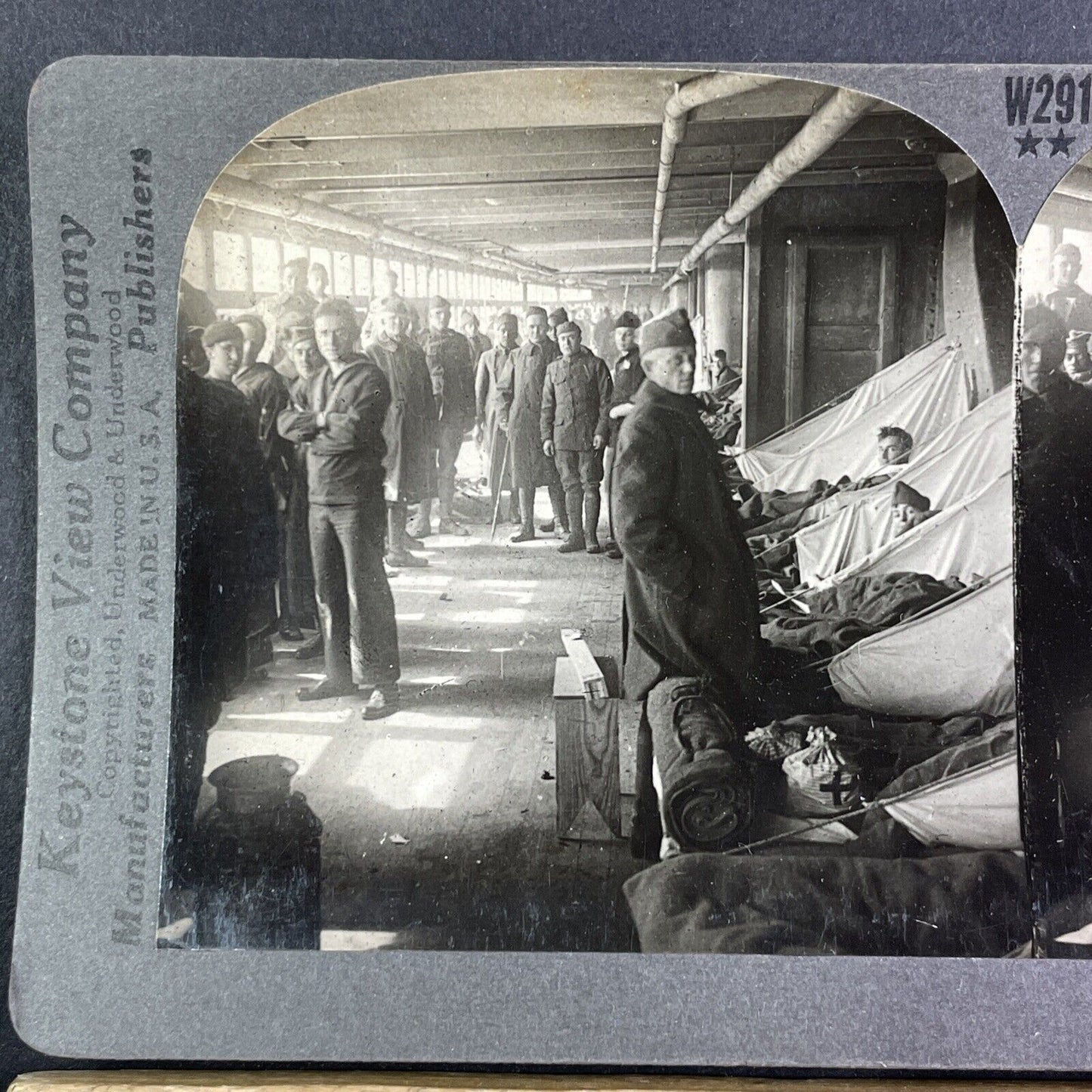 Ship that brought Spanish Flu to America Stereoview USS Leviathan c1918 Y3027