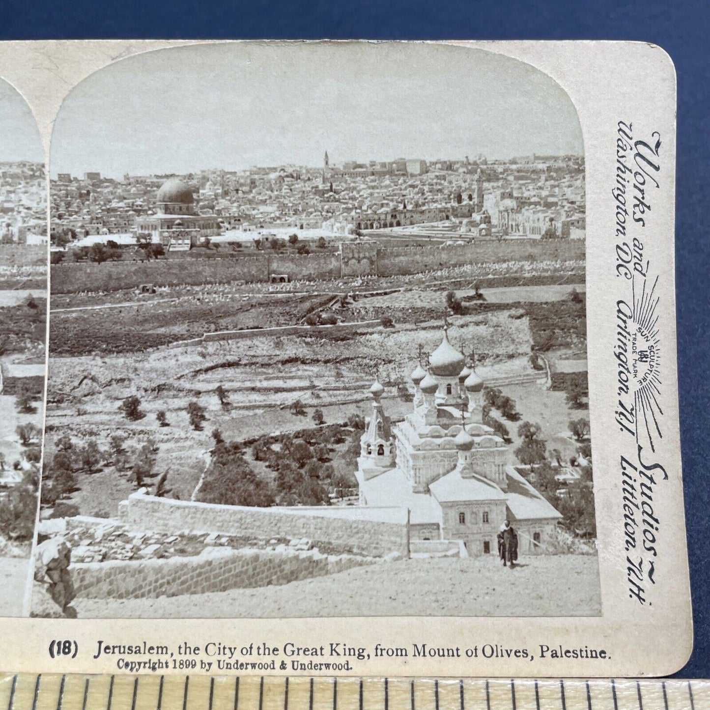 Antique 1899 City Of Jerusalem Israel Palestine Stereoview Photo Card V521