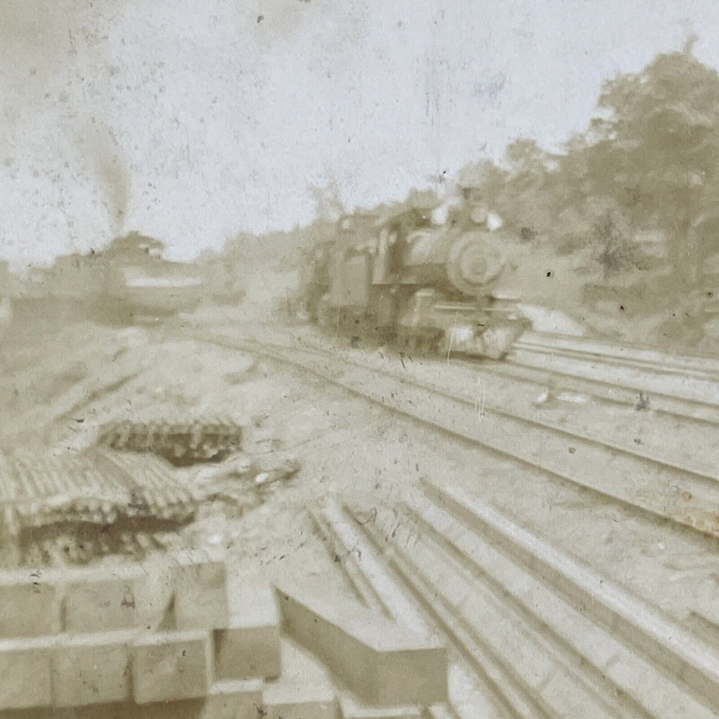 Brush Lake Ohio Coal Train Stereoview Pennsylvania Railroad Antique c1908 X1502