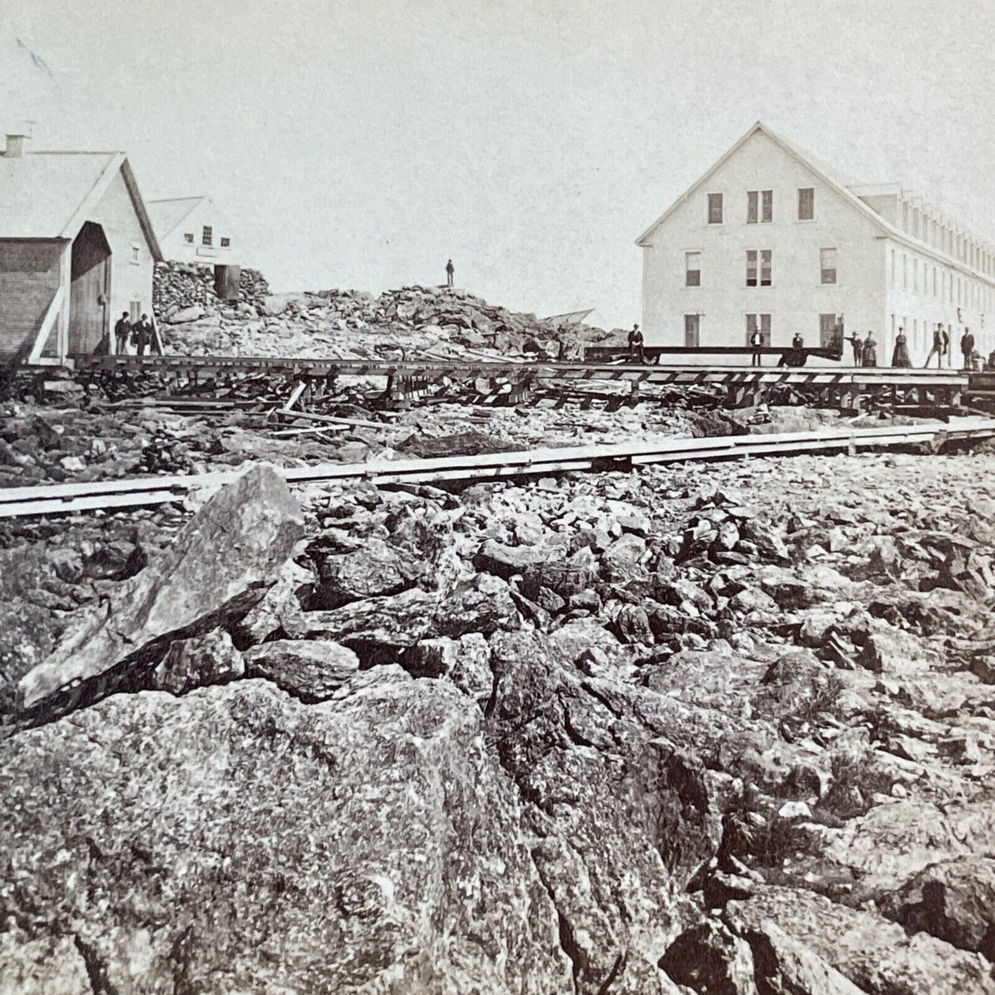 Mount Washington Railroad Summit Stereoview New Hampshire Antique c1870s Y459