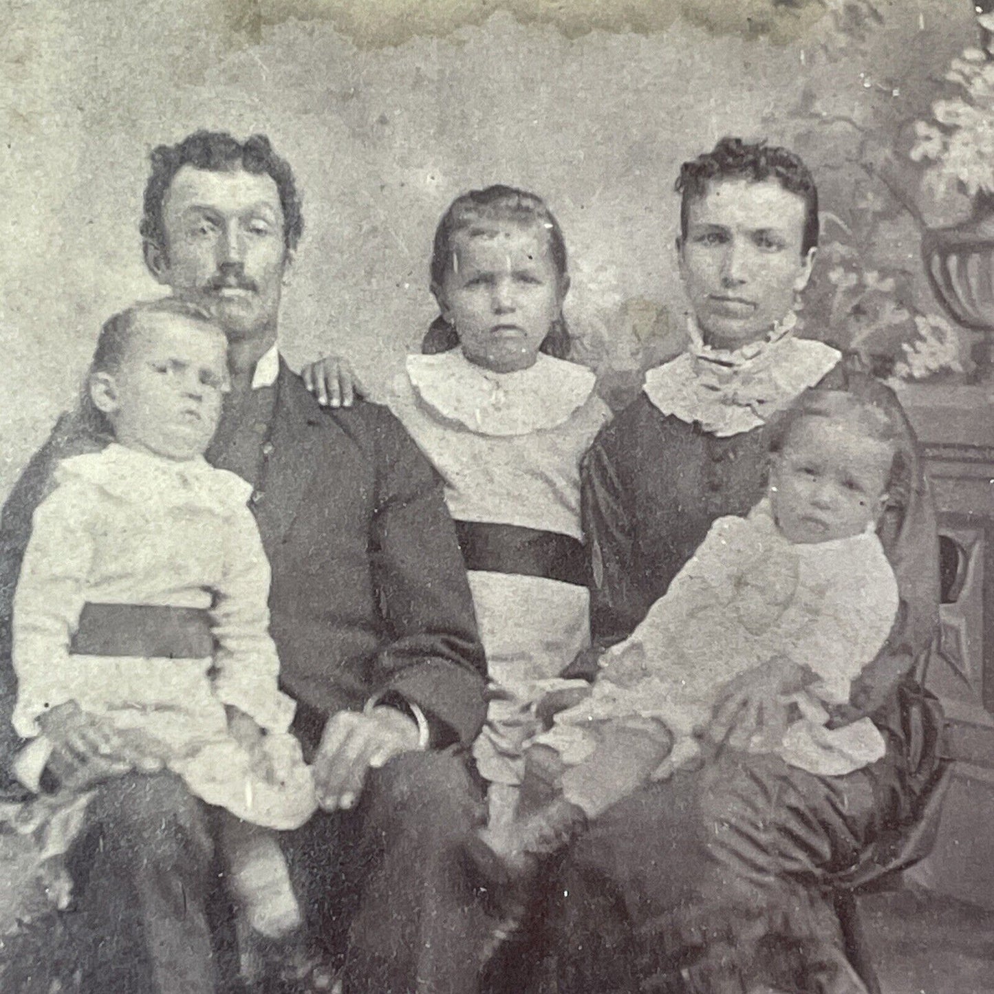 Victorian Family With A Disabled Daughter Stereoview Antique c1875 X2583